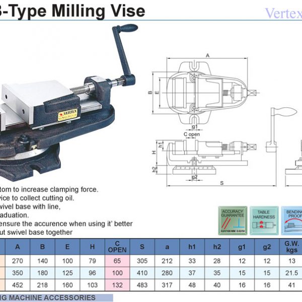 Ê TÔ MÁY PHAY - VERTEX