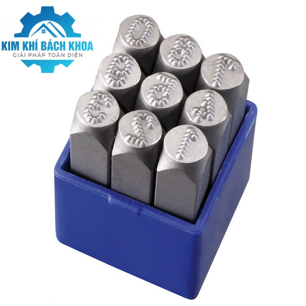 P012 bộ đục số chấm bi 3-8mm, bao gồm 9 ký số độ cứng 58-50HRC