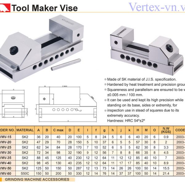 Ê TÔ MÁY MÀI - VERTEX