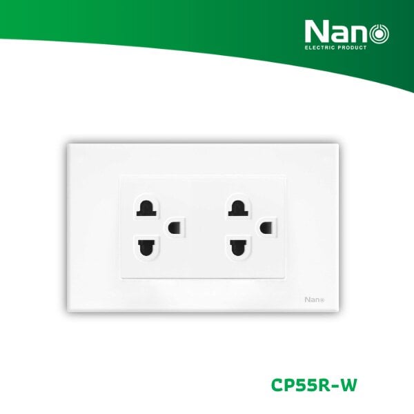 BỘ MẶT NHỰA + 1 Ổ CĂM ĐÔI CP55R-W