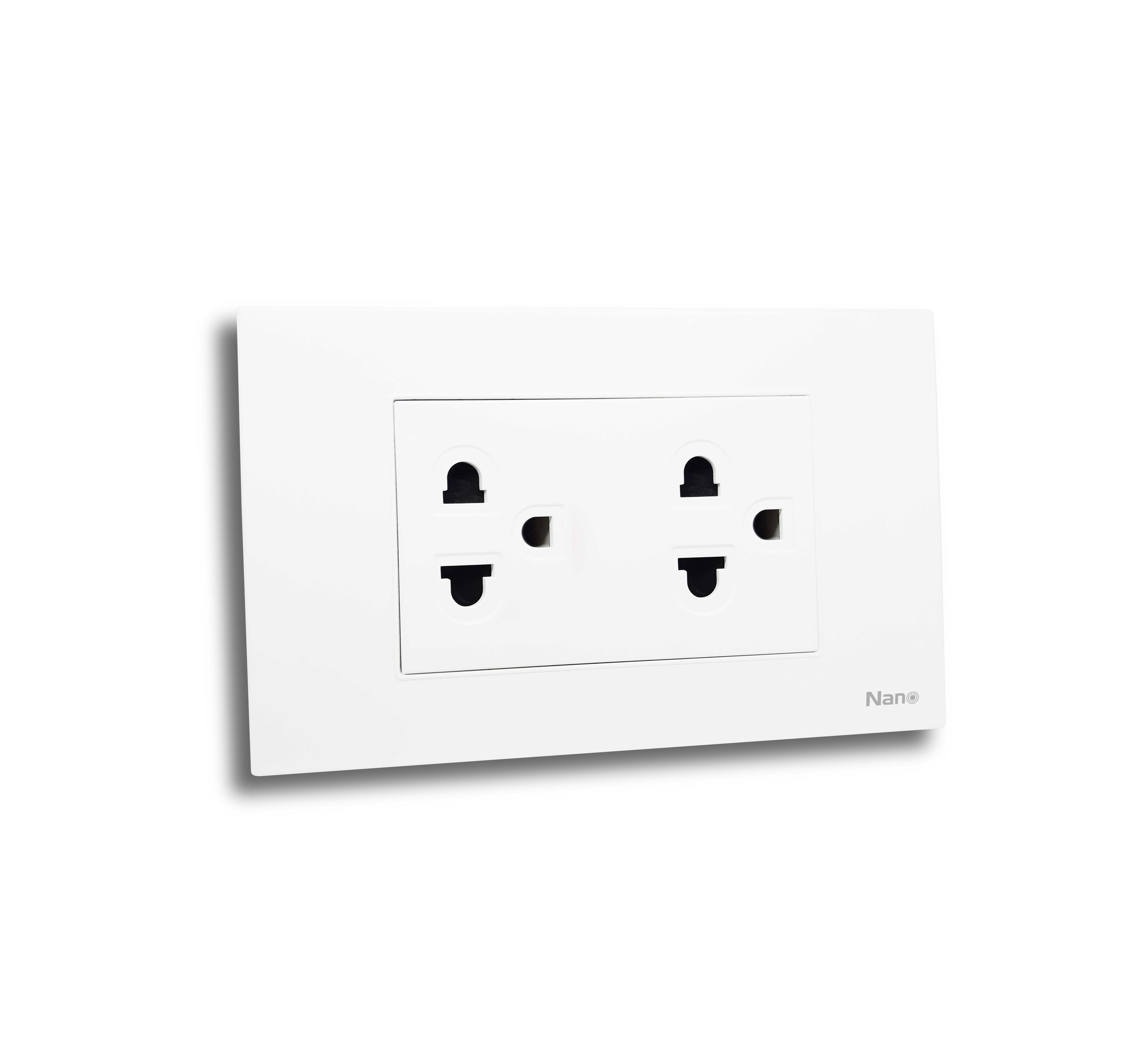 BỘ MẶT NHỰA + 1 Ổ CĂM ĐÔI CP55R-W