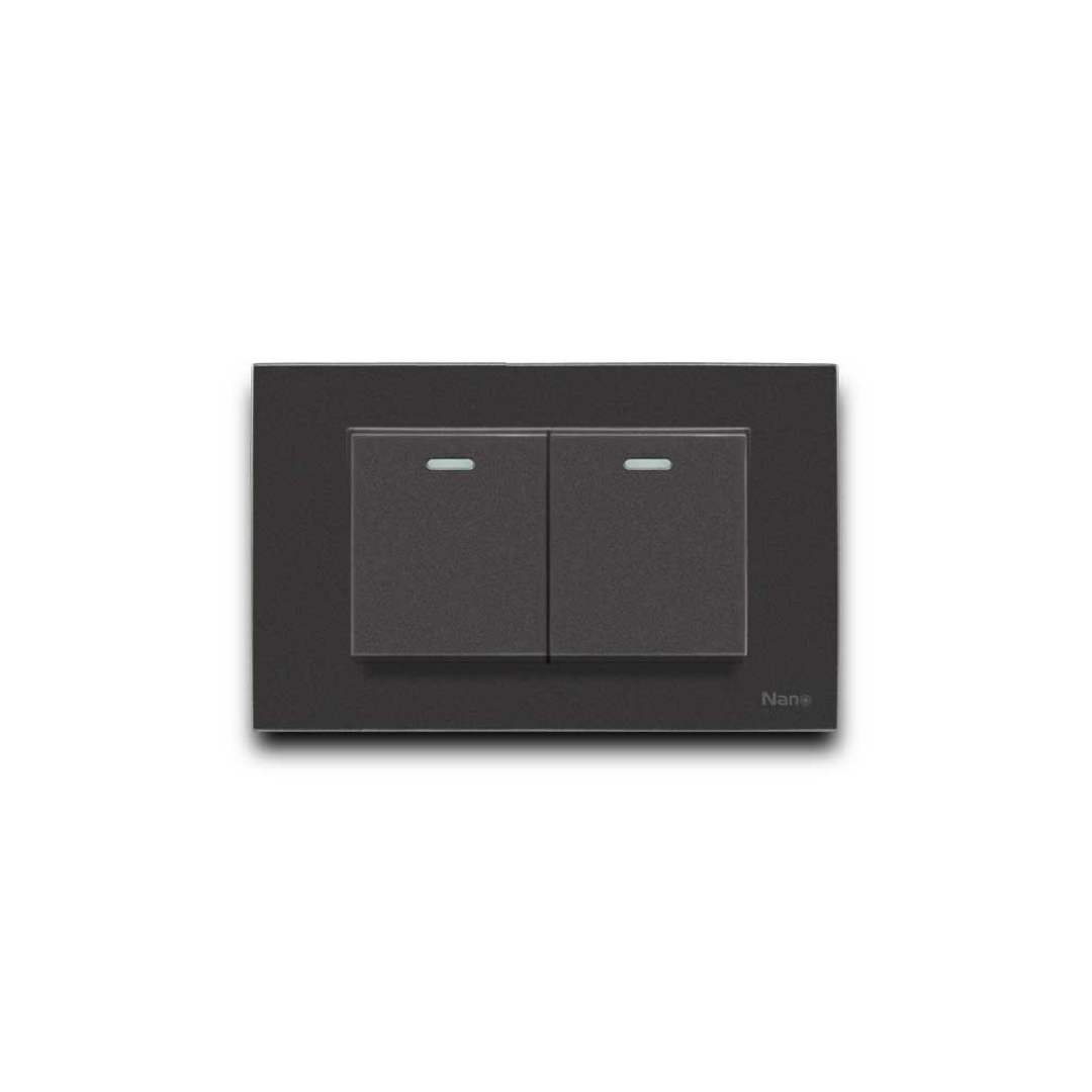 BỘ MẶT NHỰA + 2 CÔNG TẮC TO  CP11-W