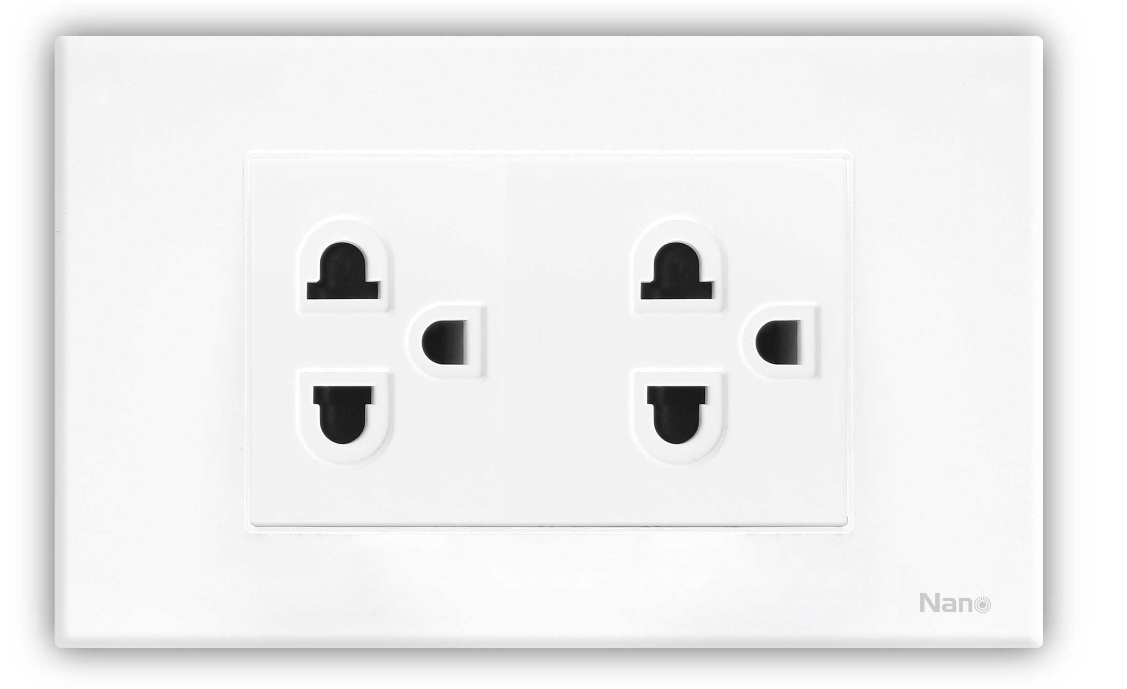 BỘ MẶT NHỰA + 1 Ổ CĂM ĐÔI CP55R-W