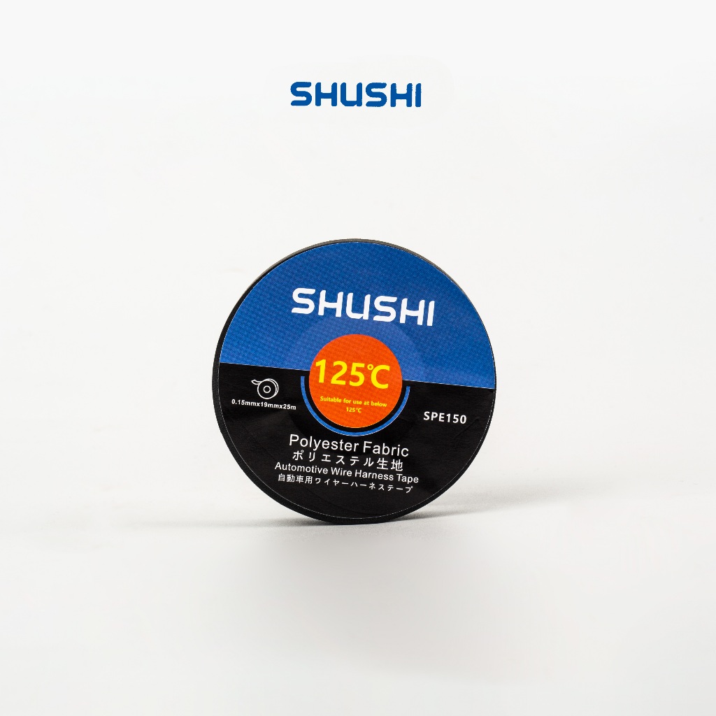 Băng Keo Vải Cách Điện Thương Hiệu Nhật Bản SHUSHI, BĂNG KEO CÁCH ỒN CHO Ô TÔ SPE150 25m