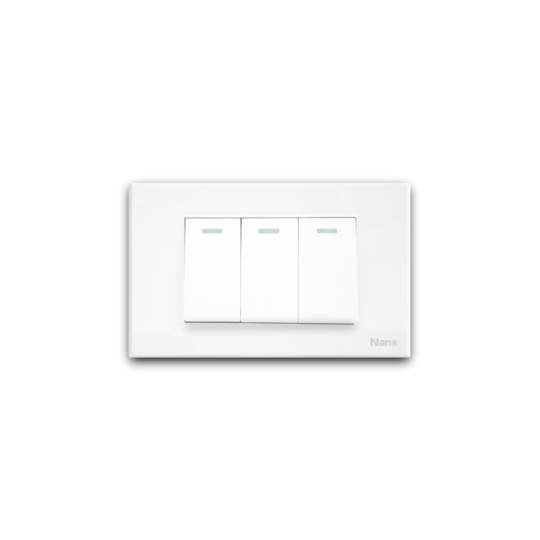 BỘ MẶT NHỰA + 3 CÔNG TẮC CP111-W/B