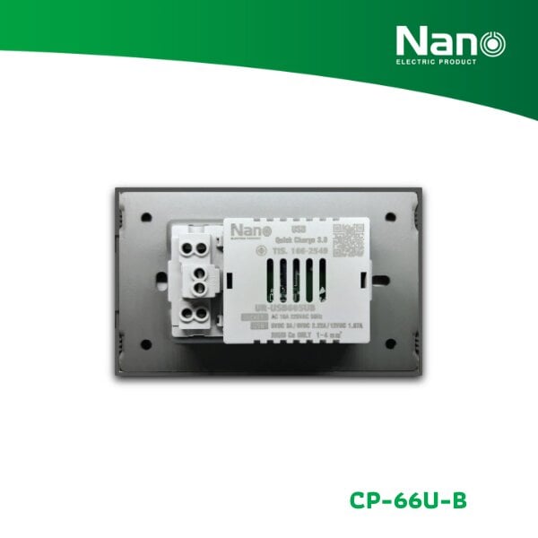 BỘ MẶT NHỰA + Ổ CẮM ĐÔI 3 + 1 CỔNG USB 1 CỔNG TYPE C CP-66UW