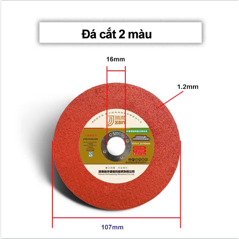 ĐÁ CẮT INOX, ĐÁ CẮT SẮT JINLIKE NHẬP KHẨU CHÍNH HÃNG 180MM