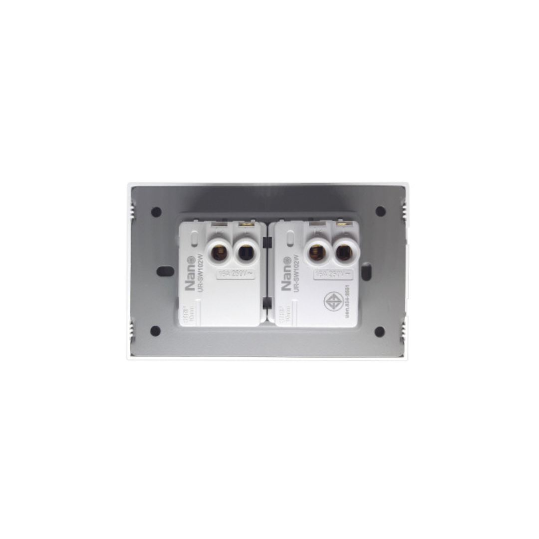 BỘ MẶT NHỰA + 2 CÔNG TẮC TO  CP11-W