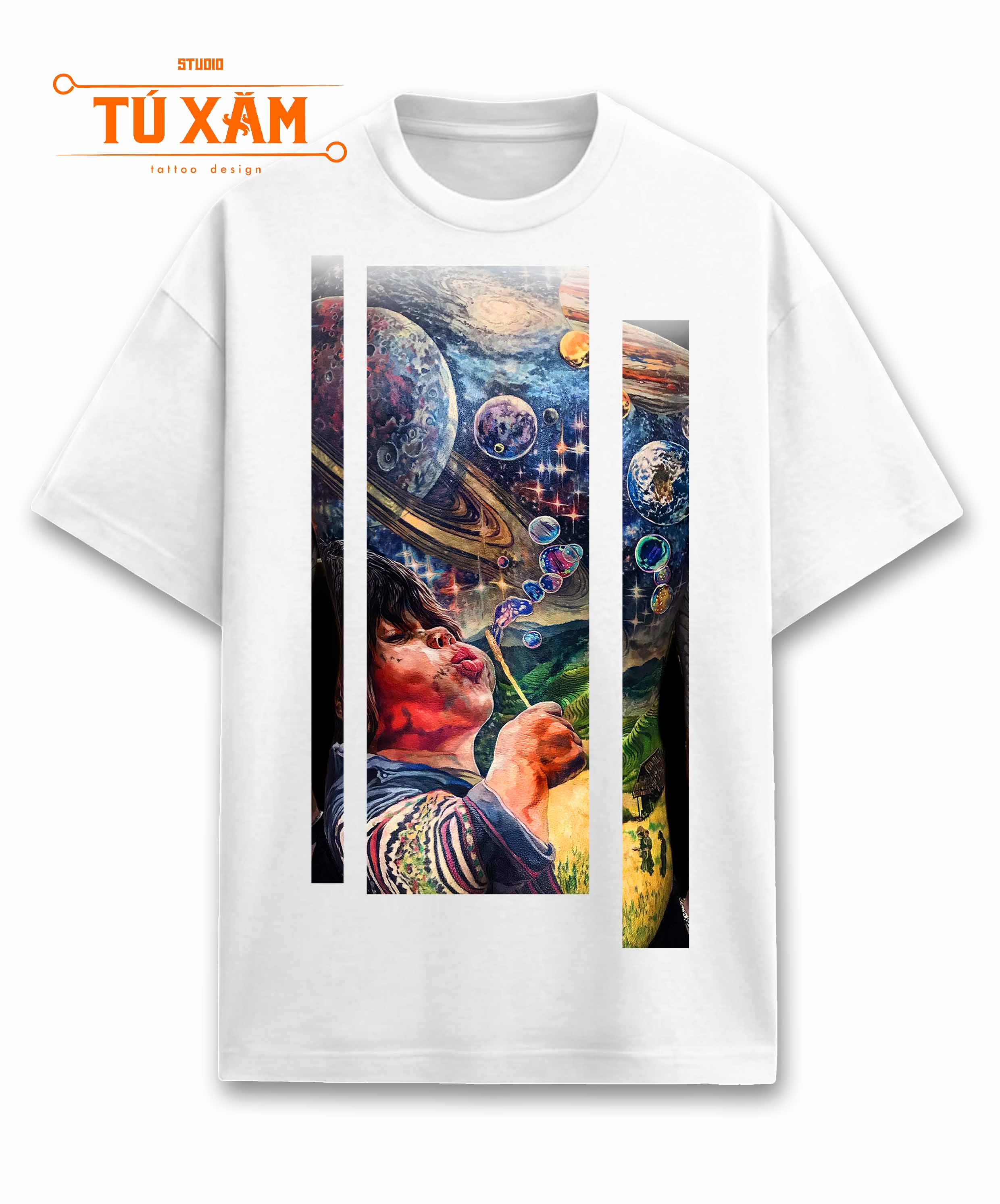 Áo thun hình xăm – “Bay Lên Những Ước Mơ” – unisex form rộng tay lỡ, cotton 100% 250gsm, in DTG siêu thoáng, thiết kế tattoo art cao cấp,  độc quyền Master Tú Đen