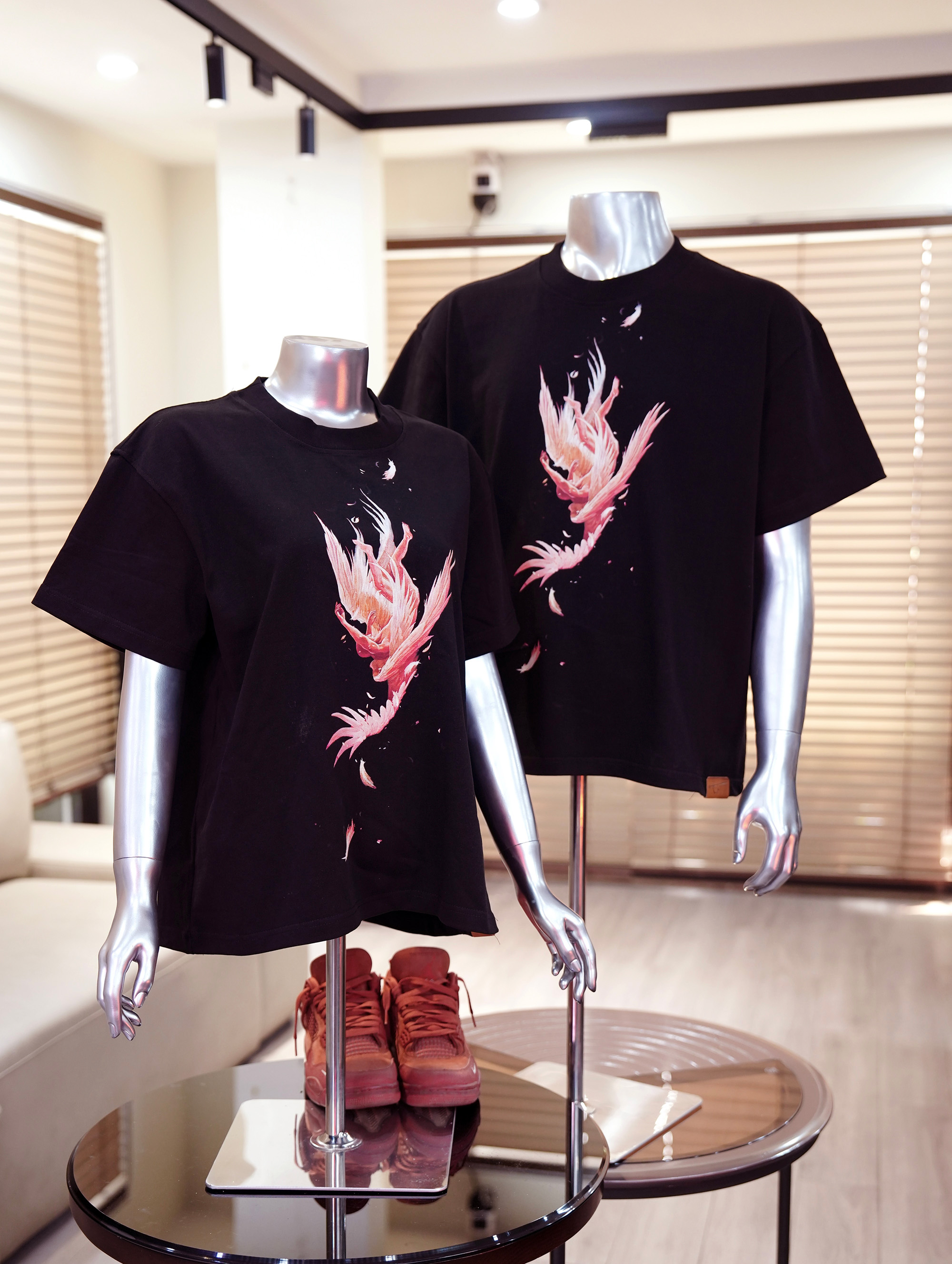 Áo thun TX02 - Thiên Thần Sa Ngã – form  boxy, cotton organic 300gsm, in DTG siêu thoáng, tattoo art cao cấp,  độc quyền Master Tú Đen