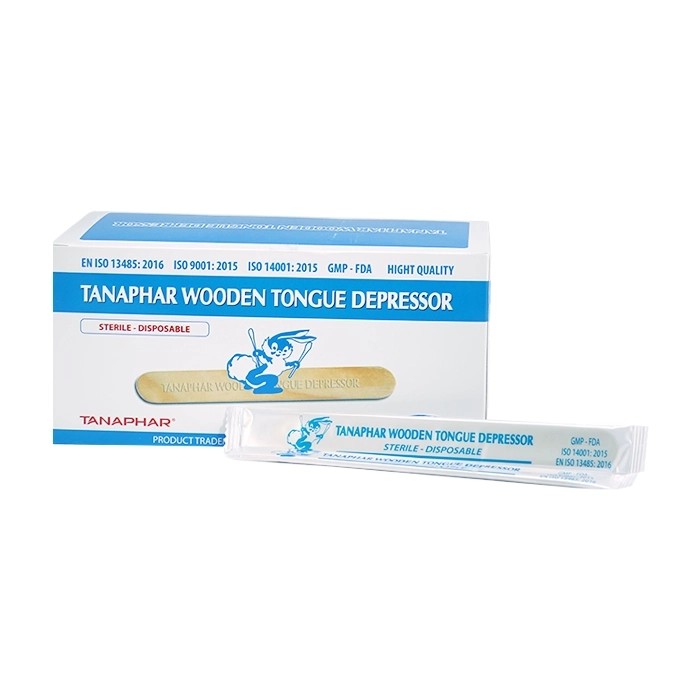 Que đè lưỡi gỗ Tanaphar – tiệt trùng, dùng 1 lần, đạt chuẩn ISO & GMP, hỗ trợ vệ sinh – thao tác trong studio tattoo