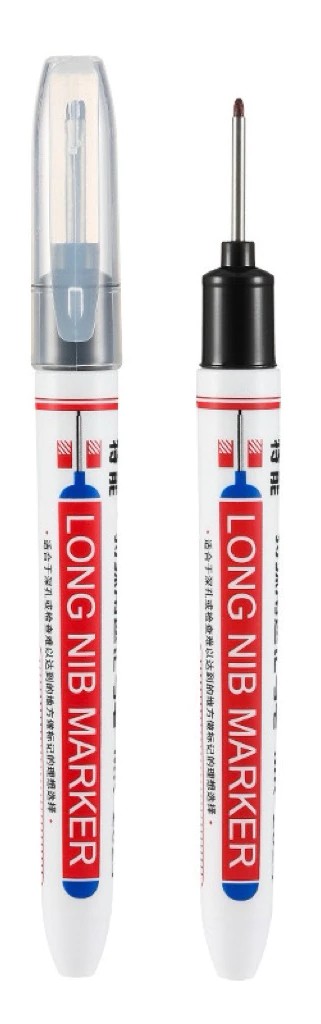 Bút lông ngòi dài Long Nib Marker – Bút vẽ và đánh dấu chuyên dụng cho tattoo artist, đầu ngòi dài dễ điều khiển, nét mảnh rõ, bền mực và an toàn cho da