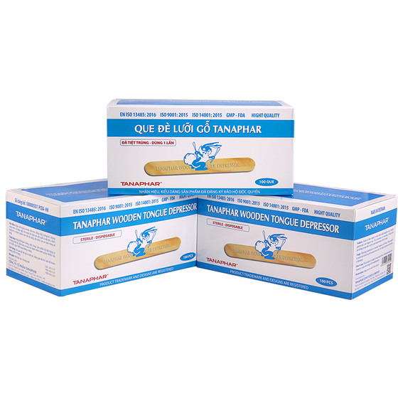 Que đè lưỡi gỗ Tanaphar – tiệt trùng, dùng 1 lần, đạt chuẩn ISO & GMP, hỗ trợ vệ sinh – thao tác trong studio tattoo