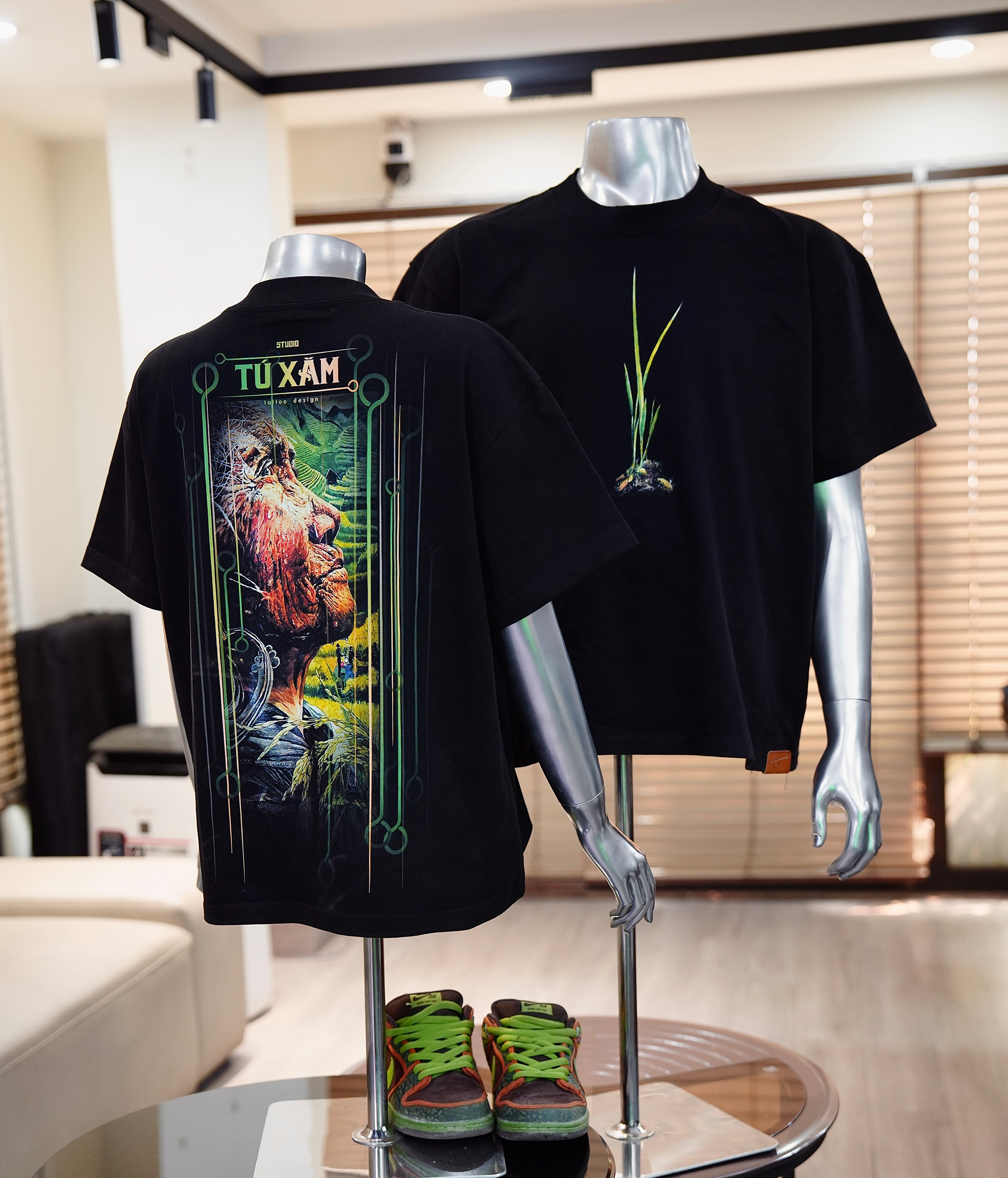 Áo thun TX01 - Mẹ – form  boxy, cotton organic 300gsm, in DTG siêu thoáng, tattoo art cao cấp,  độc quyền Master Tú Đen