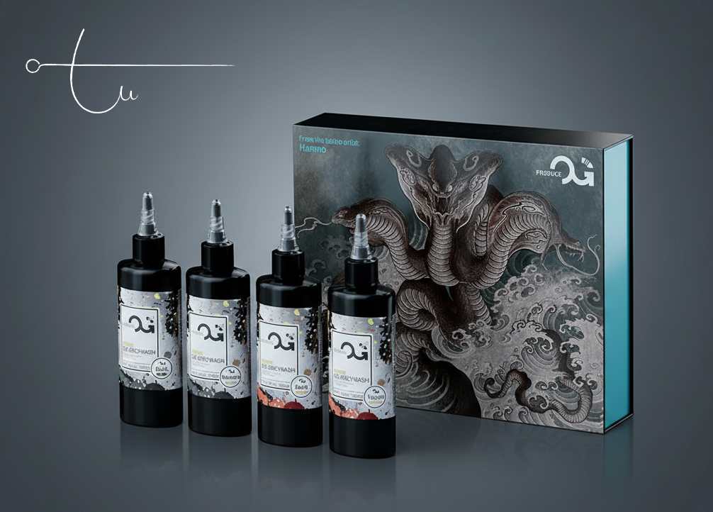Mực xăm OG Grey Wash Set 4 chai 120ml