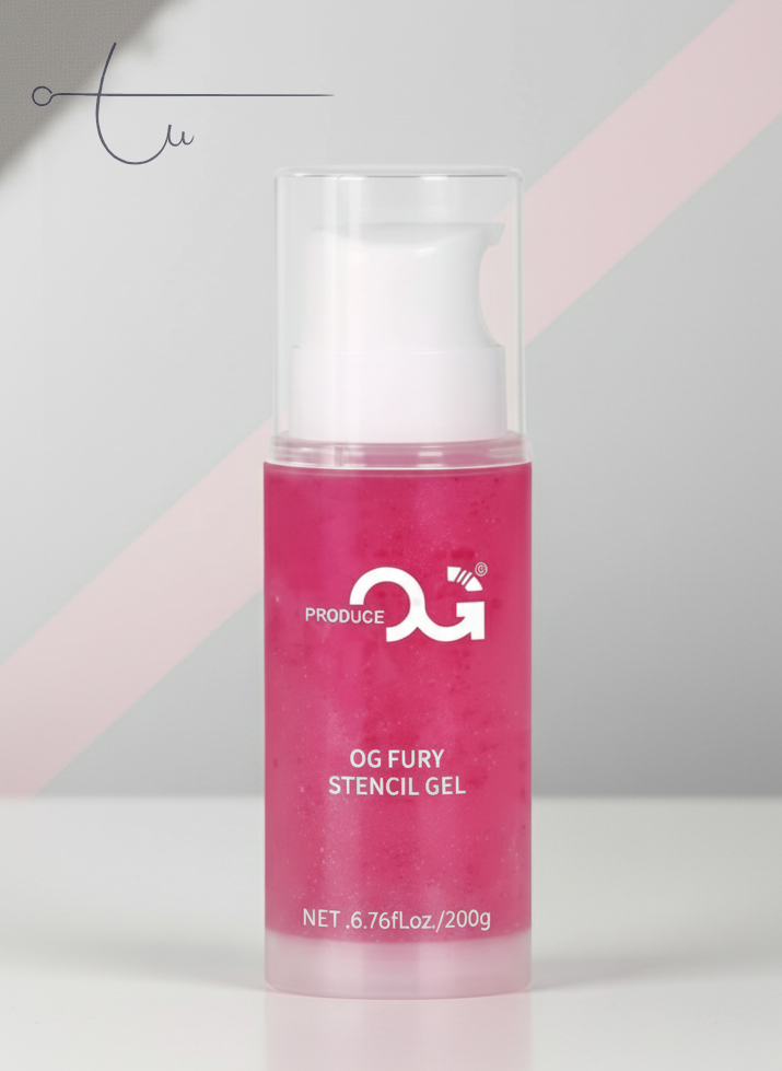 OG Fury Stencil Gel 200g – Gel scan truyền hình xăm chuyên nghiệp, bám nét lâu, khô nhanh, an toàn cho da, chính hãng OG Produce