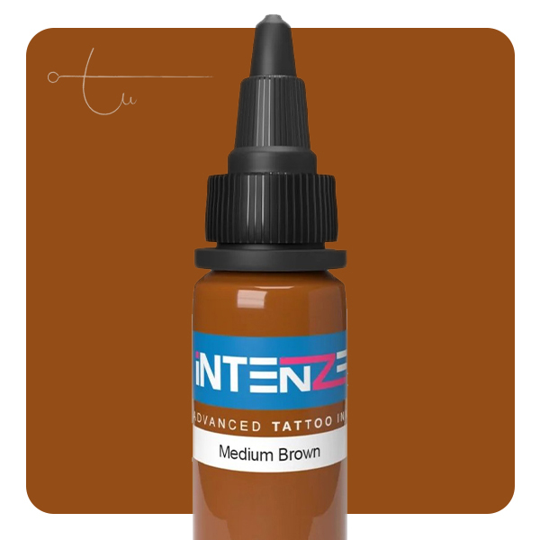 Mực Xăm Intenze Medium Brown Tattoo Ink 1oz – Sắc Nâu Trung Tính Tạo Khối