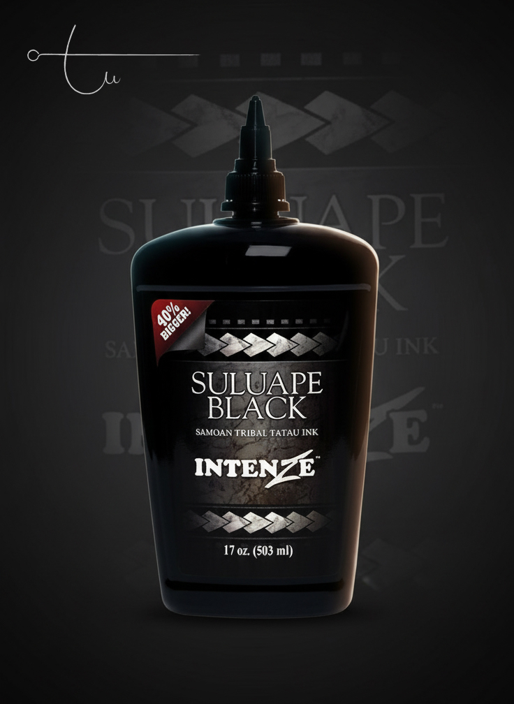 Mực Xăm Intenze Suluape Black Samoan Tribal Tatau Ink 17oz – Đen Đậm Cho Tribal & Tatau