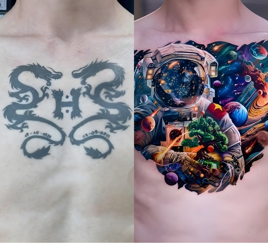 Xăm Cover-up Tả Thực (Che Hình Cũ)