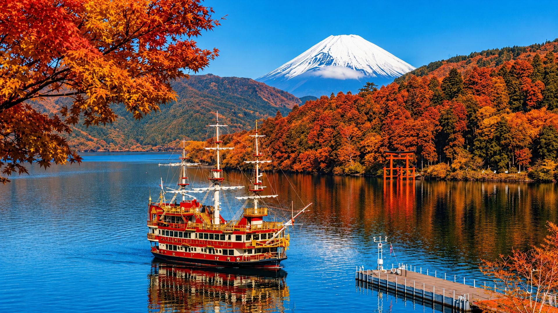 Hakone mùa thu - từ hồ Ashi đến thung lũng núi lửa Owakudani