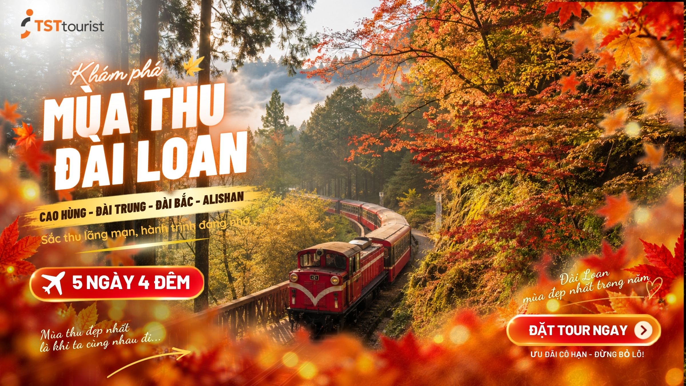 SẮC THU ĐÀI LOAN: CAO HÙNG - ĐÀI TRUNG - ĐÀI BẮC - ALISHAN