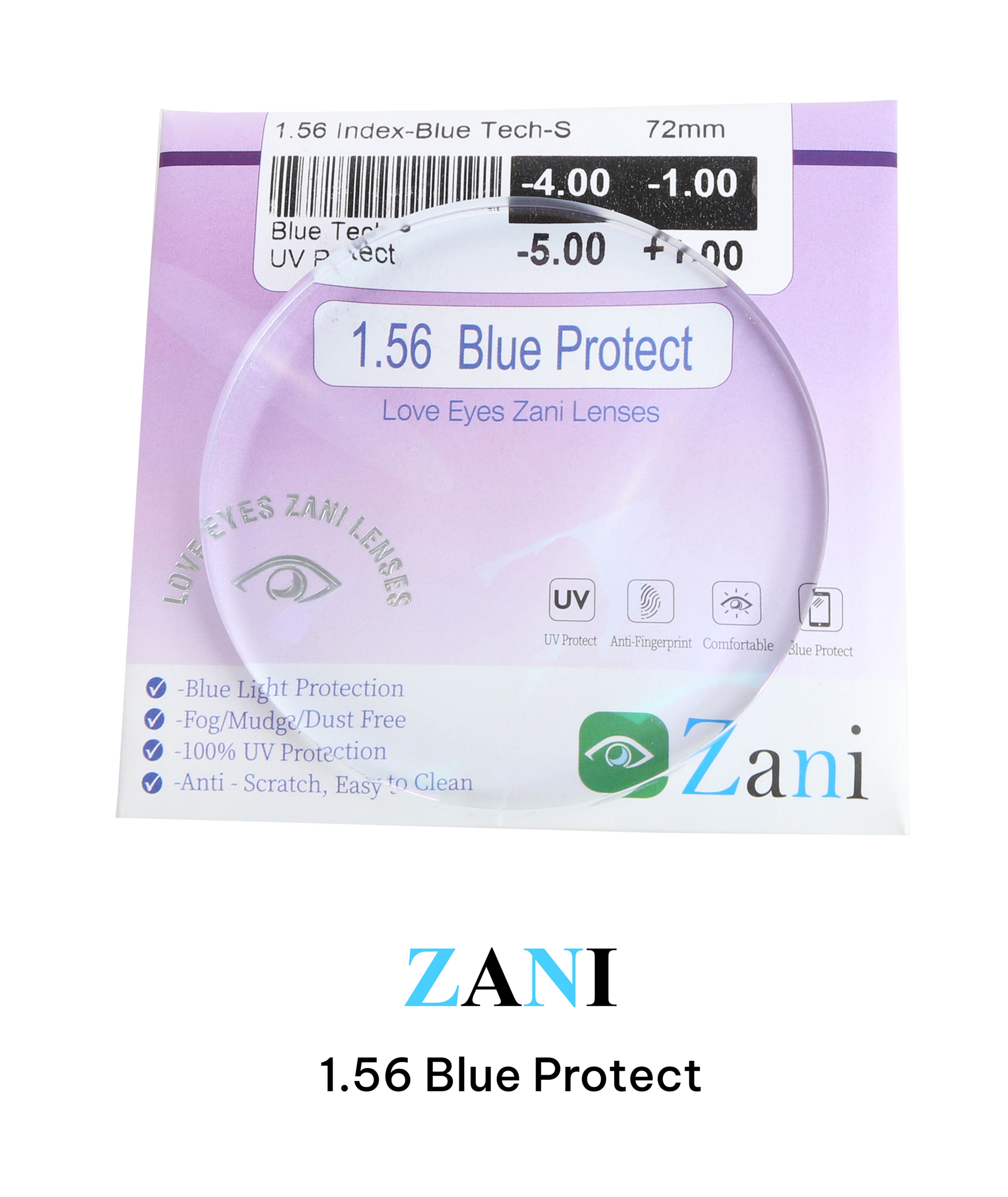 Tròng kính Zani 1.56 Blue Protect