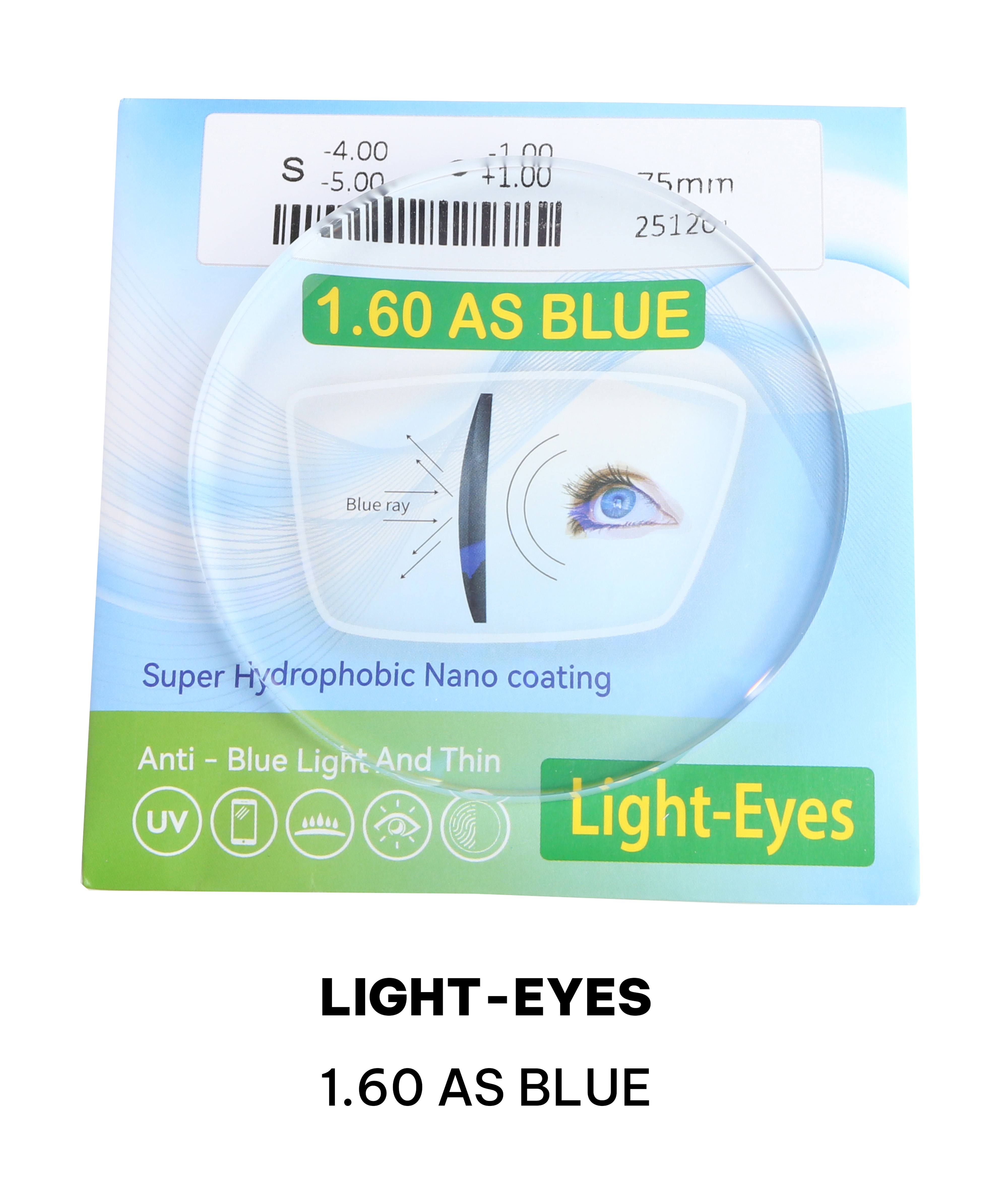 Tròng kính Light Eyes 1.60 AS Blue
