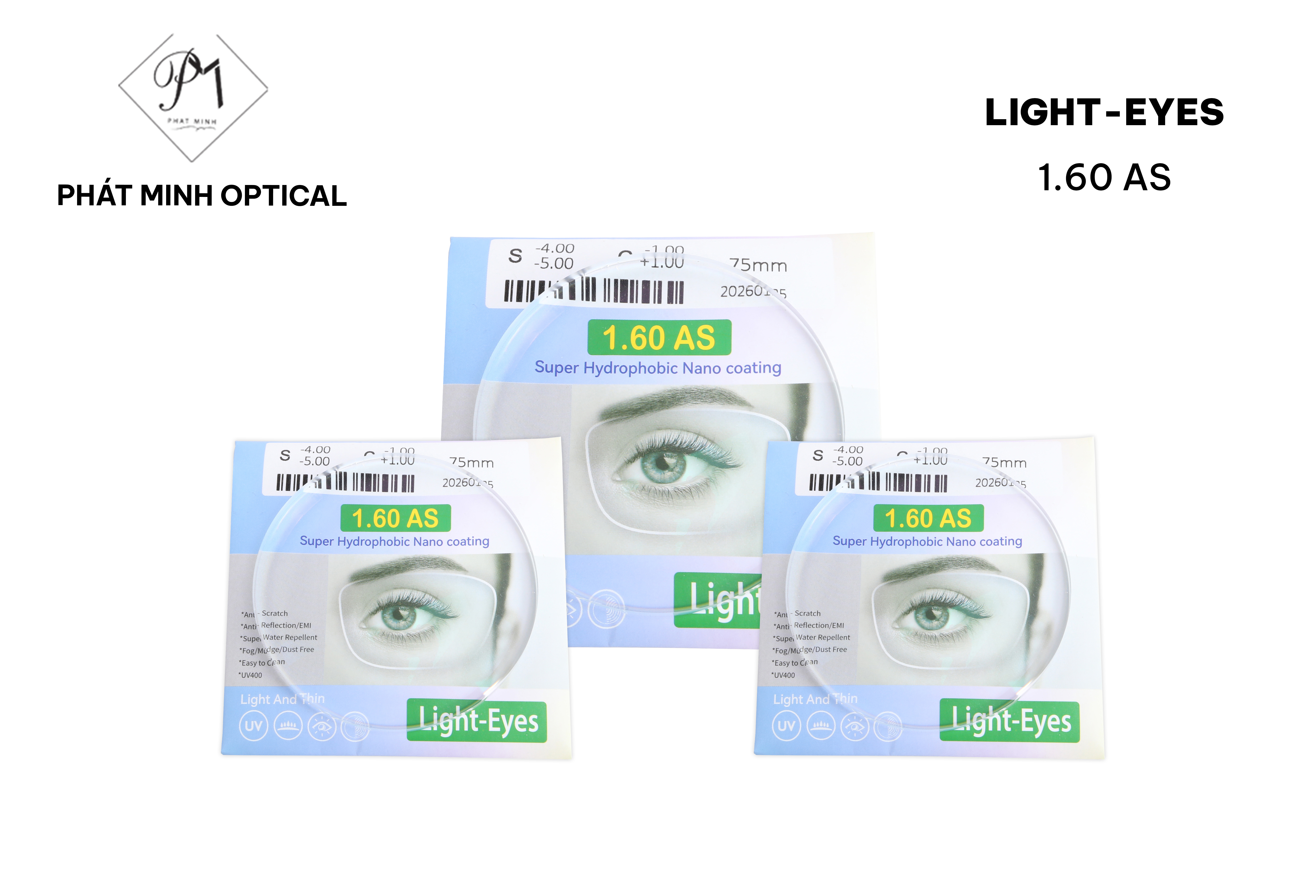 Tròng kính Light Eyes 1.60 AS