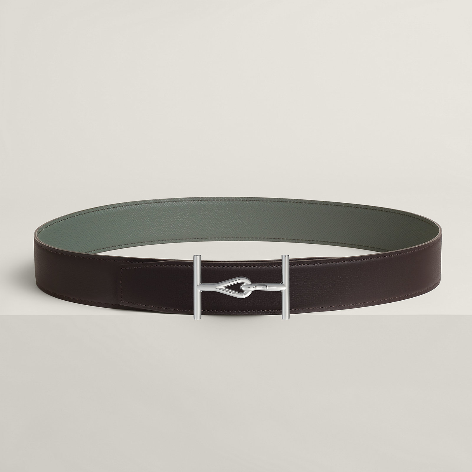 Jumbo belt buckle & Reversible leather strap 38 mm