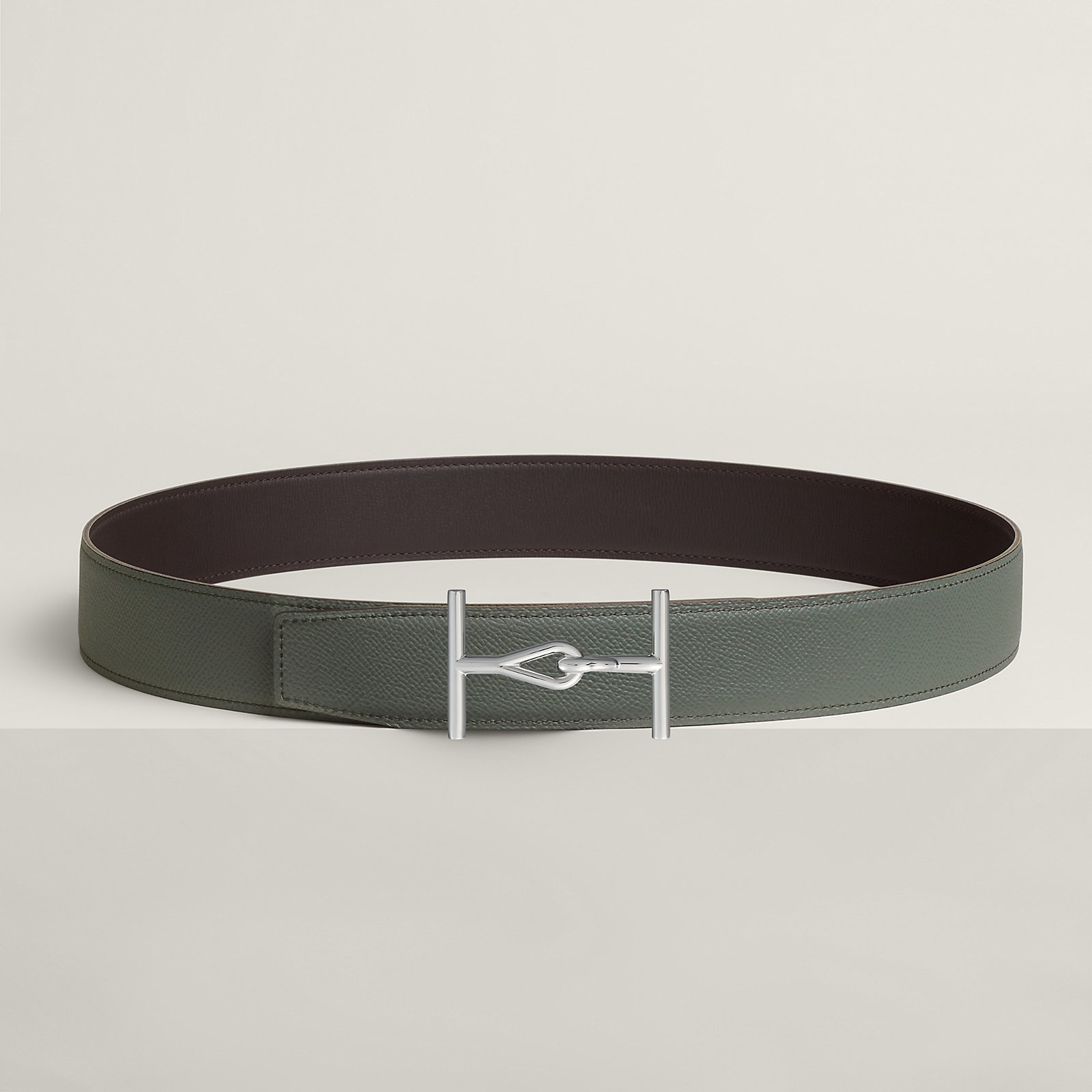 Jumbo belt buckle & Reversible leather strap 38 mm