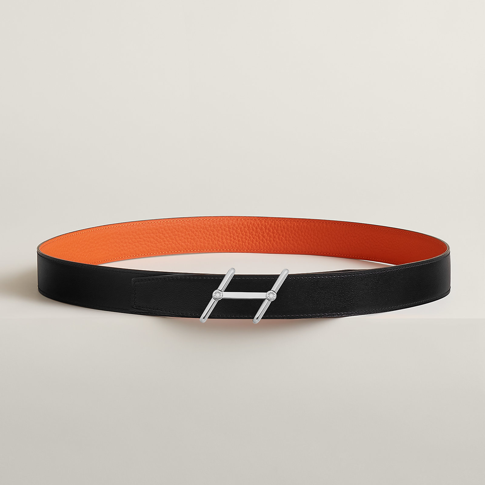 Swing belt buckle & Reversible leather strap 32 mm