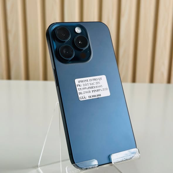 🍏 iPHONE 15 PRO 5G – BỘ NHỚ 256GB  ✨ Máy màu Xanh – Zin ốc đít - PIN 88%
