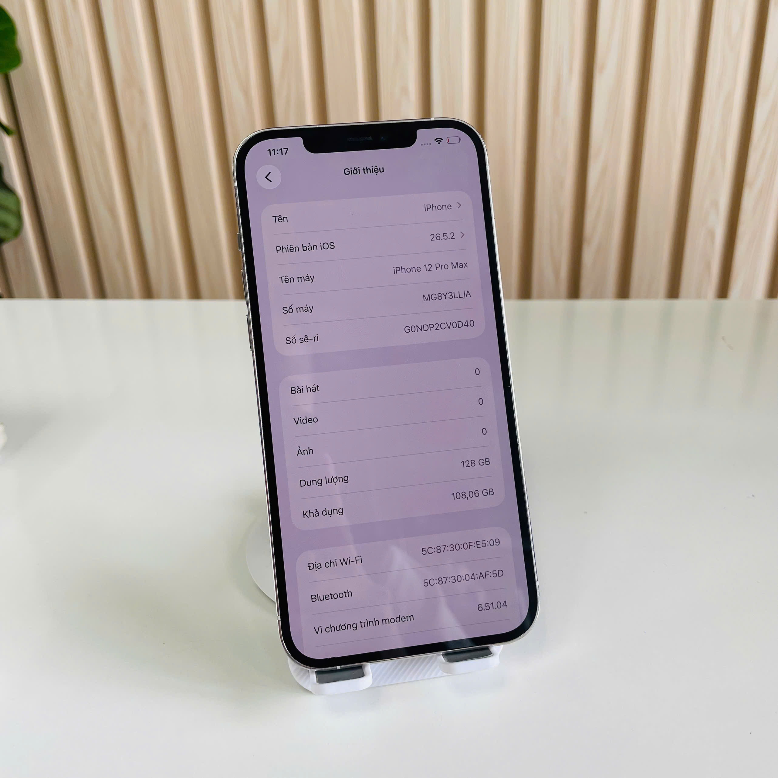 IPhone 12 Pro Max Lock Mỹ 128GB Trắng Đẹp 98 Pin 86% PT