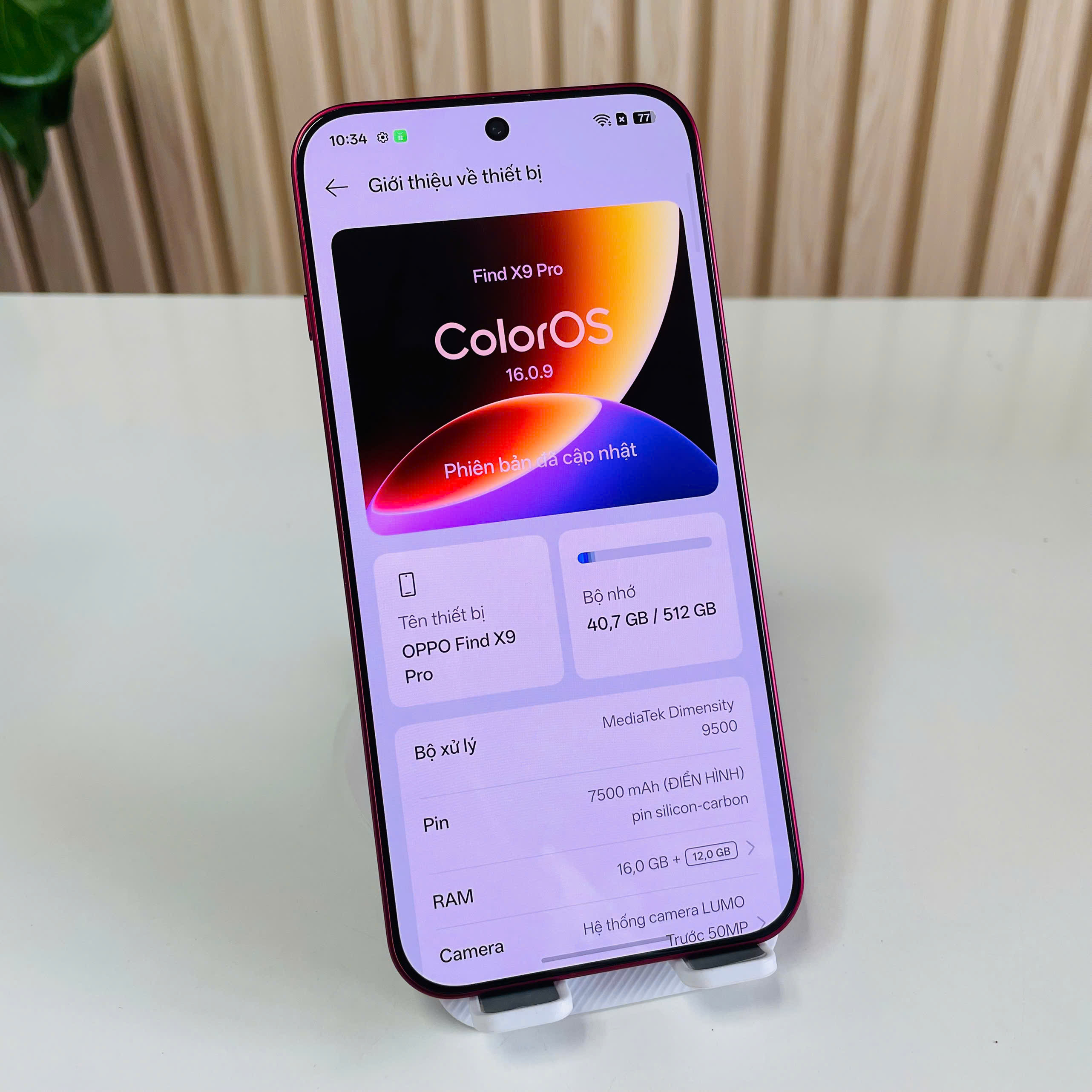 Oppo Find X9 Pro Úp Rom 16/512GB Đỏ Đẹp 98+ Pin 100 Kèm Sạc 80W