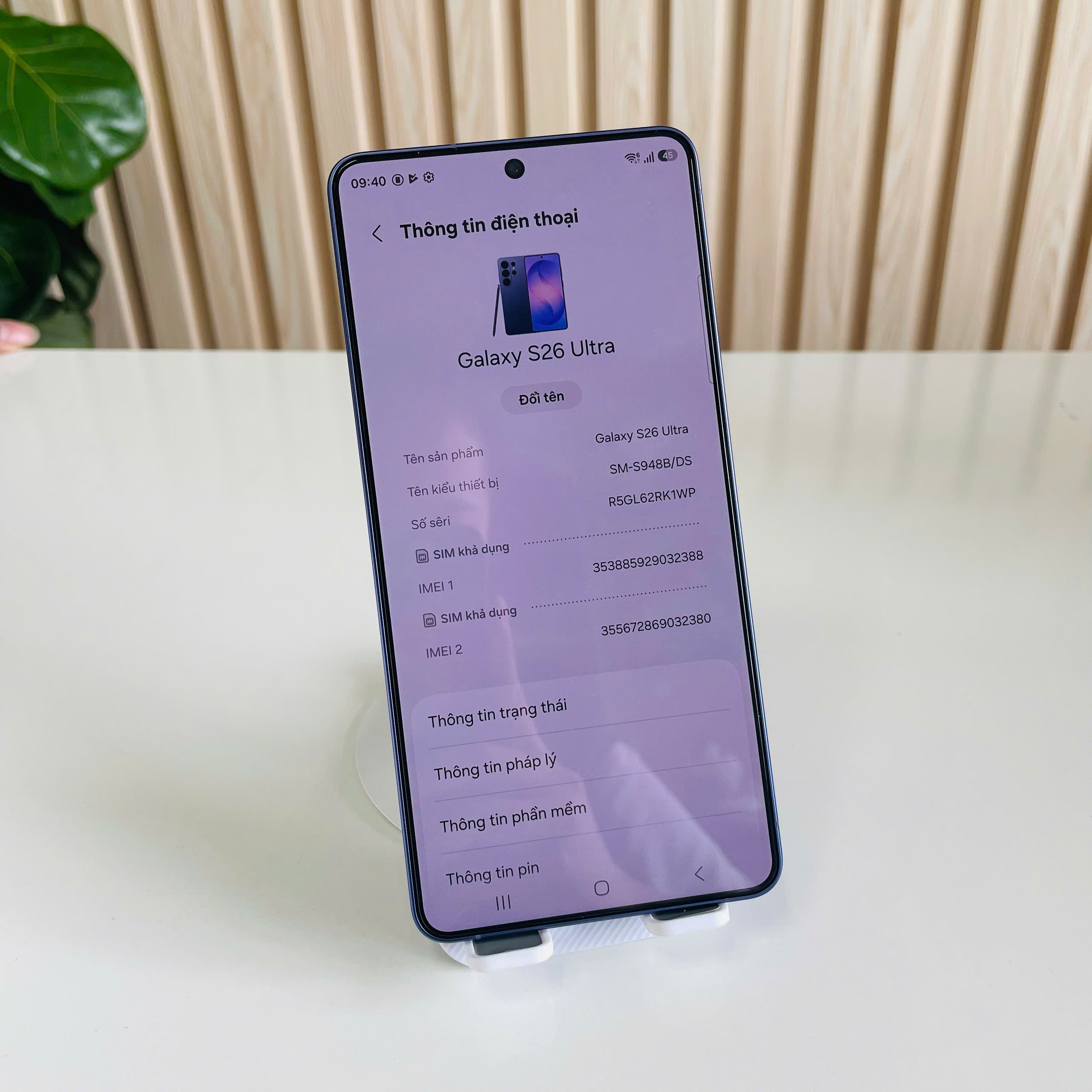 Samsung S26 Ultra Việt Nam Like New 12/256GB Tím Đẹp 99% Fullbox Còn Bảo Hành TGDĐ 29/07/2027