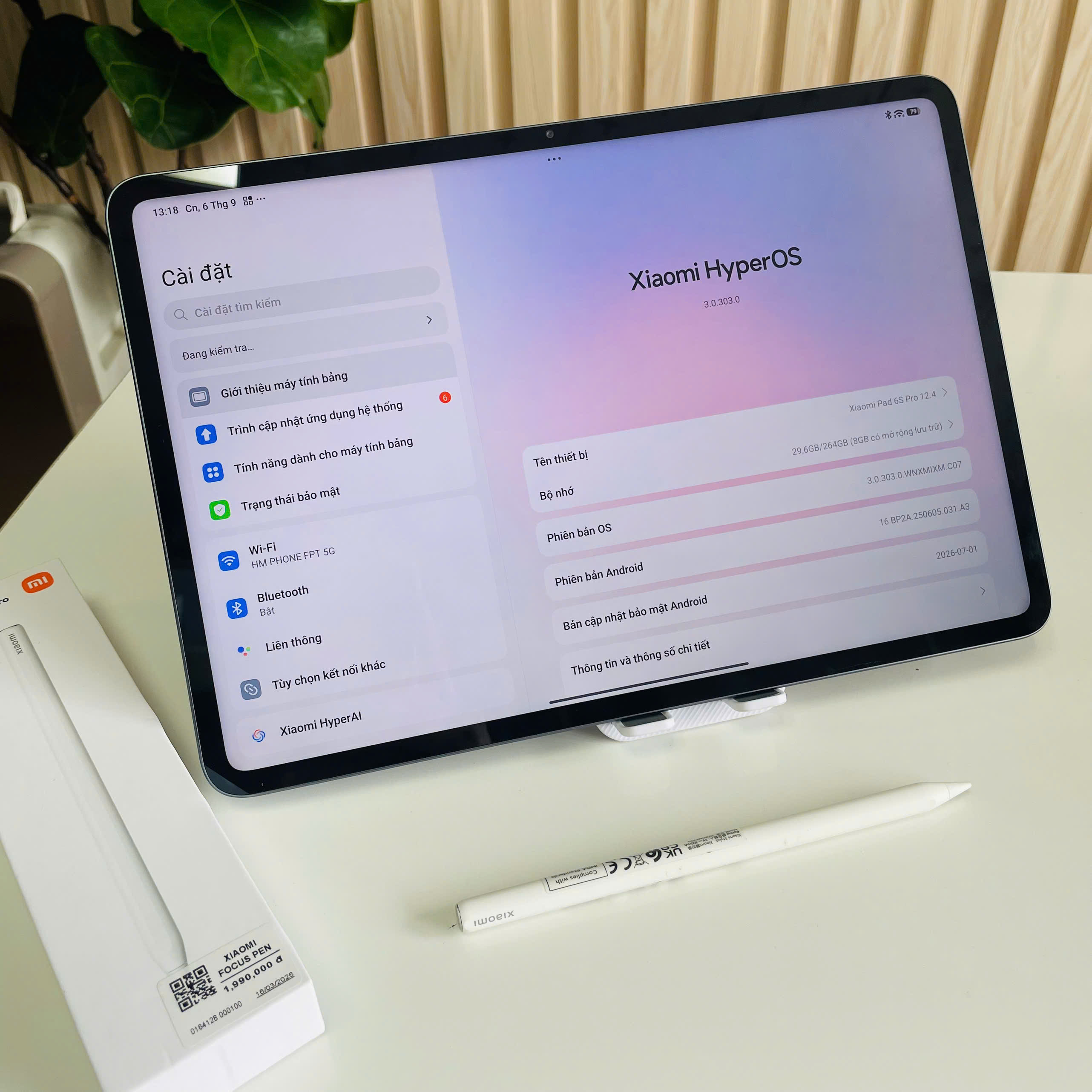 Xiaomi Pad 6s Pro 12.4 inch Chính hãng 8/256GB Đen Đẹp 97% Kèm Sạc 120W + Bút Xiaomi Pen
