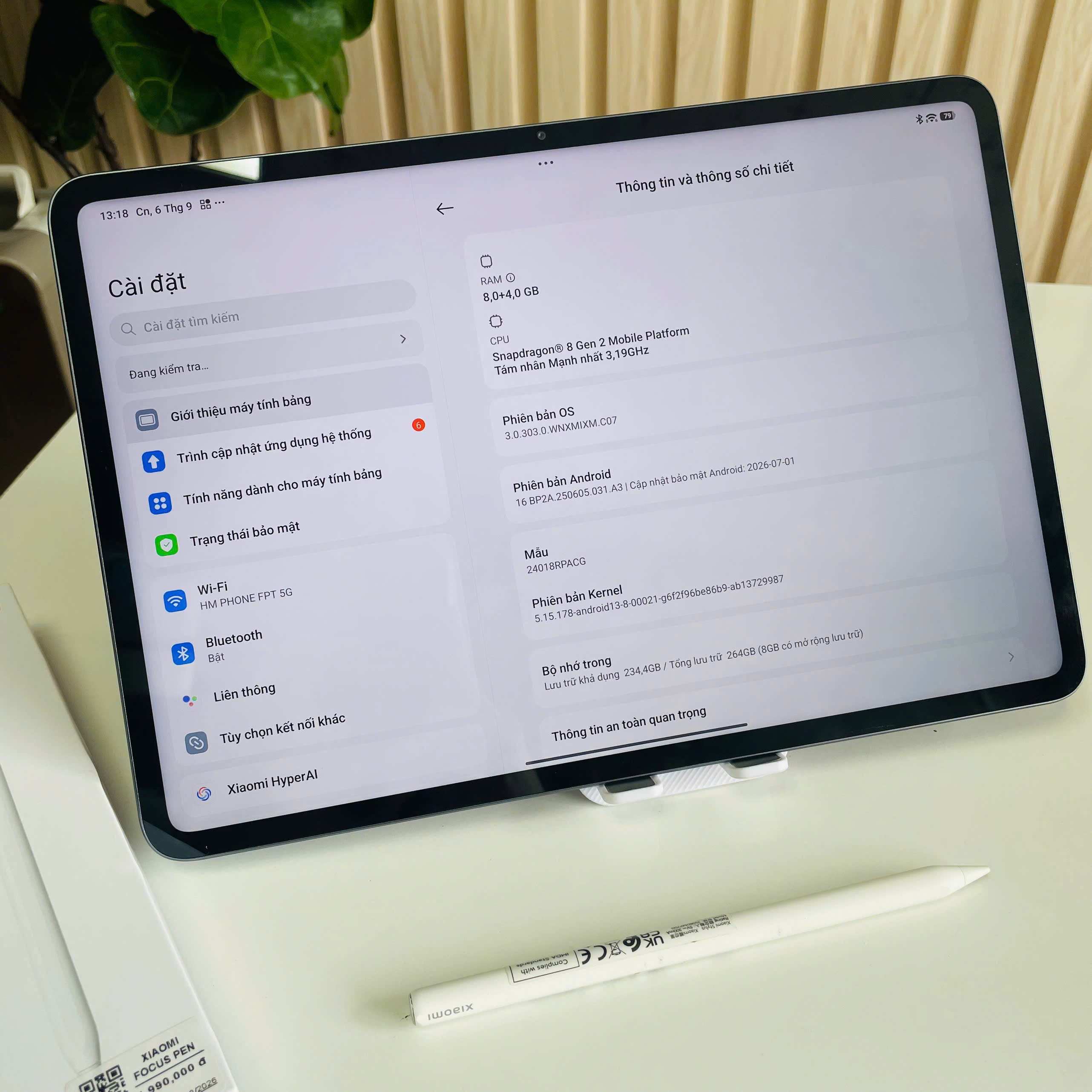 Xiaomi Pad 6s Pro 12.4 inch Chính hãng 8/256GB Đen Đẹp 97% Kèm Sạc 120W + Bút Xiaomi Pen