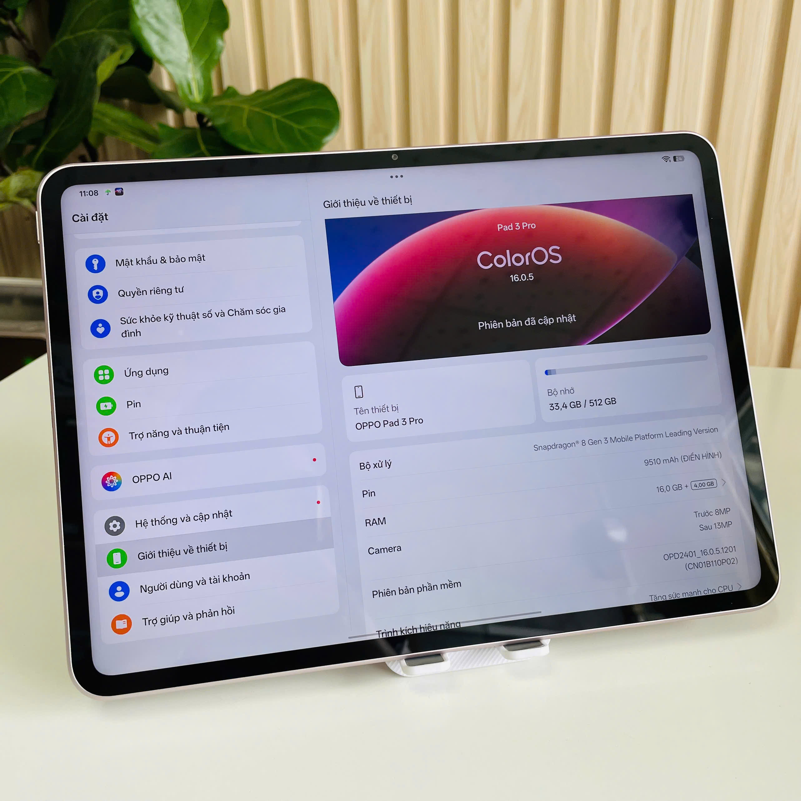 Oppo Pad 3 Pro 16/512GB Vàng Đồng Đẹp 98+ Fullbox