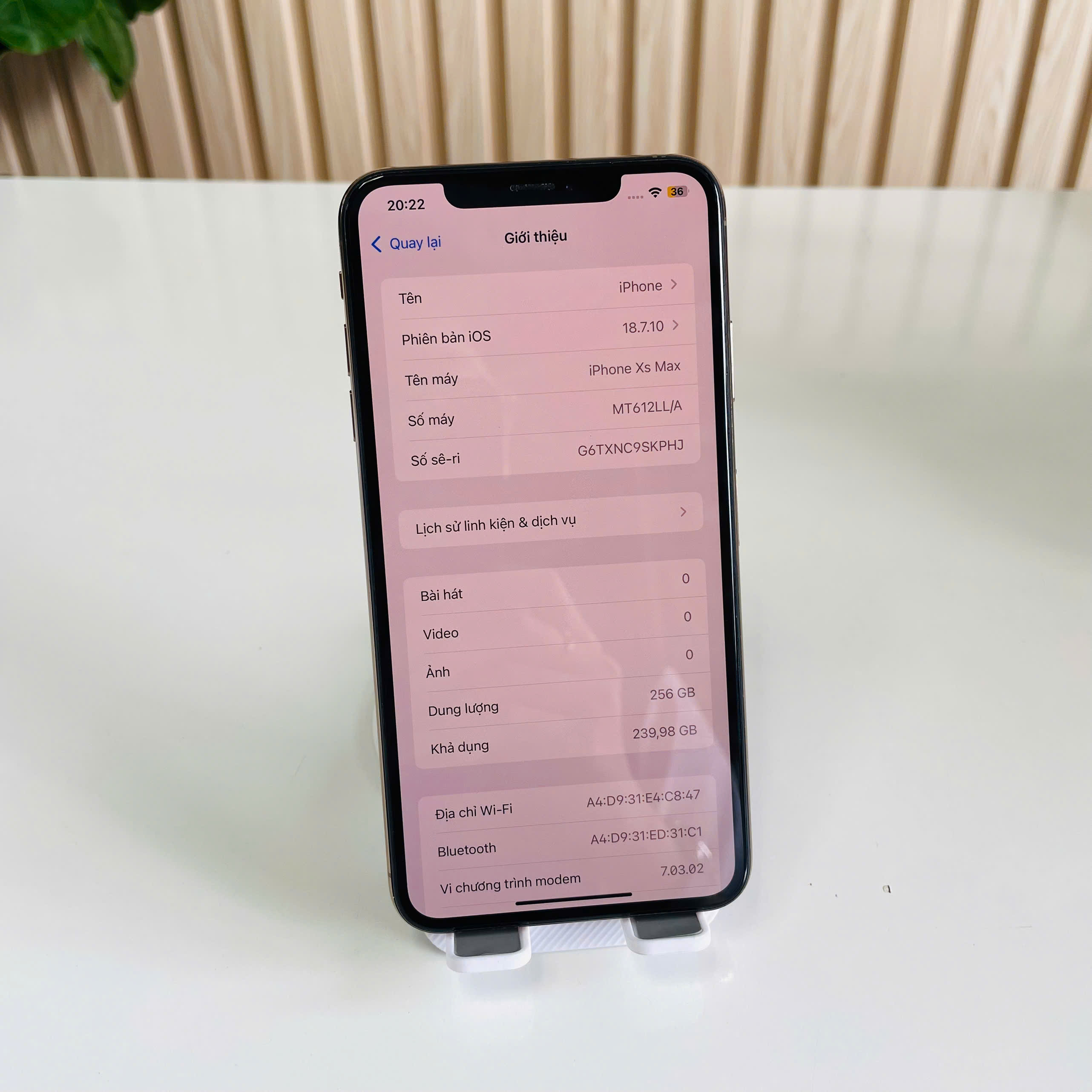 Iphone Xs Max Mỹ 256GB gold Pin 100% PT Đẹp 98%