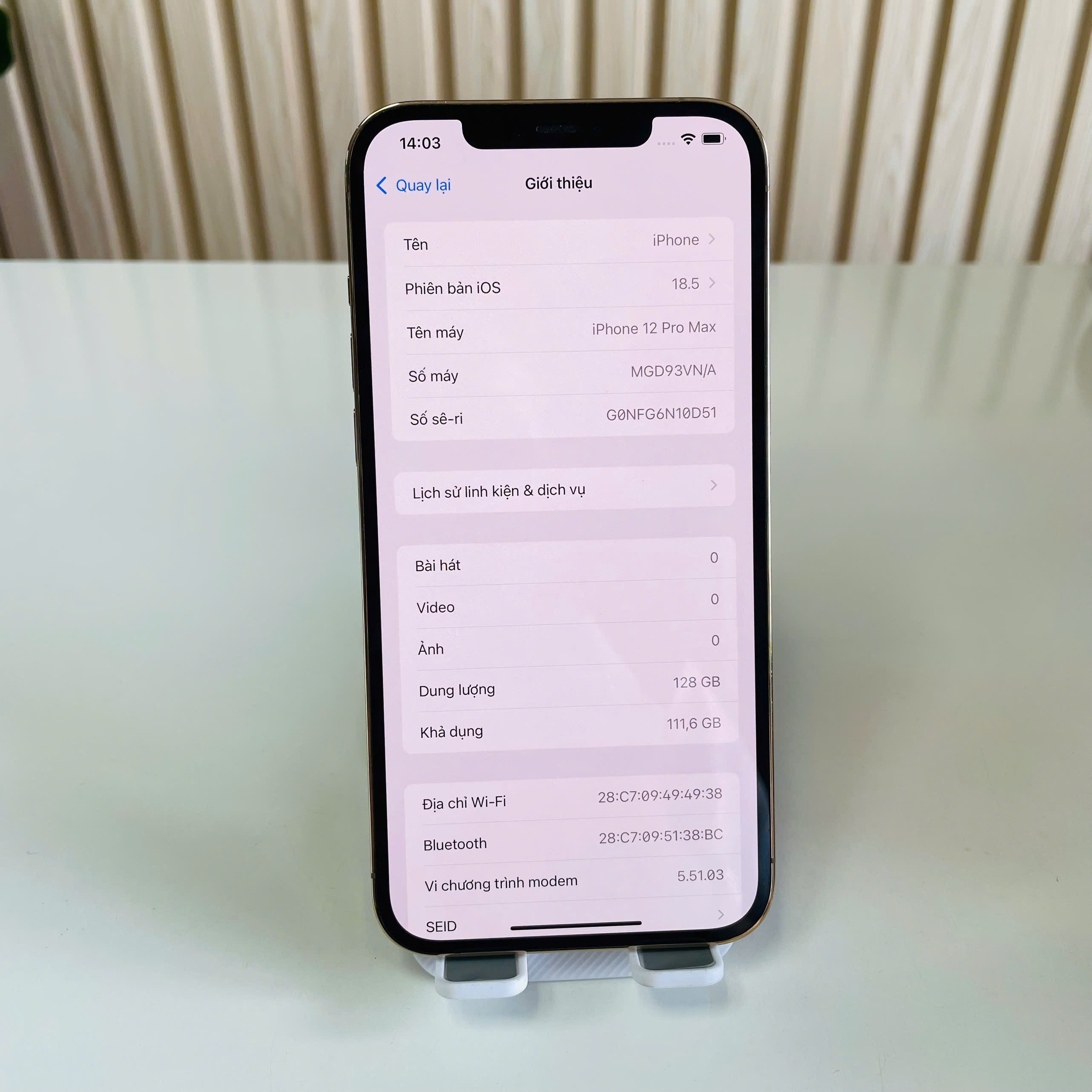 Iphone 12 Pro Max Việt Nam 128GB Gold Pin 73% Đẹp 98%