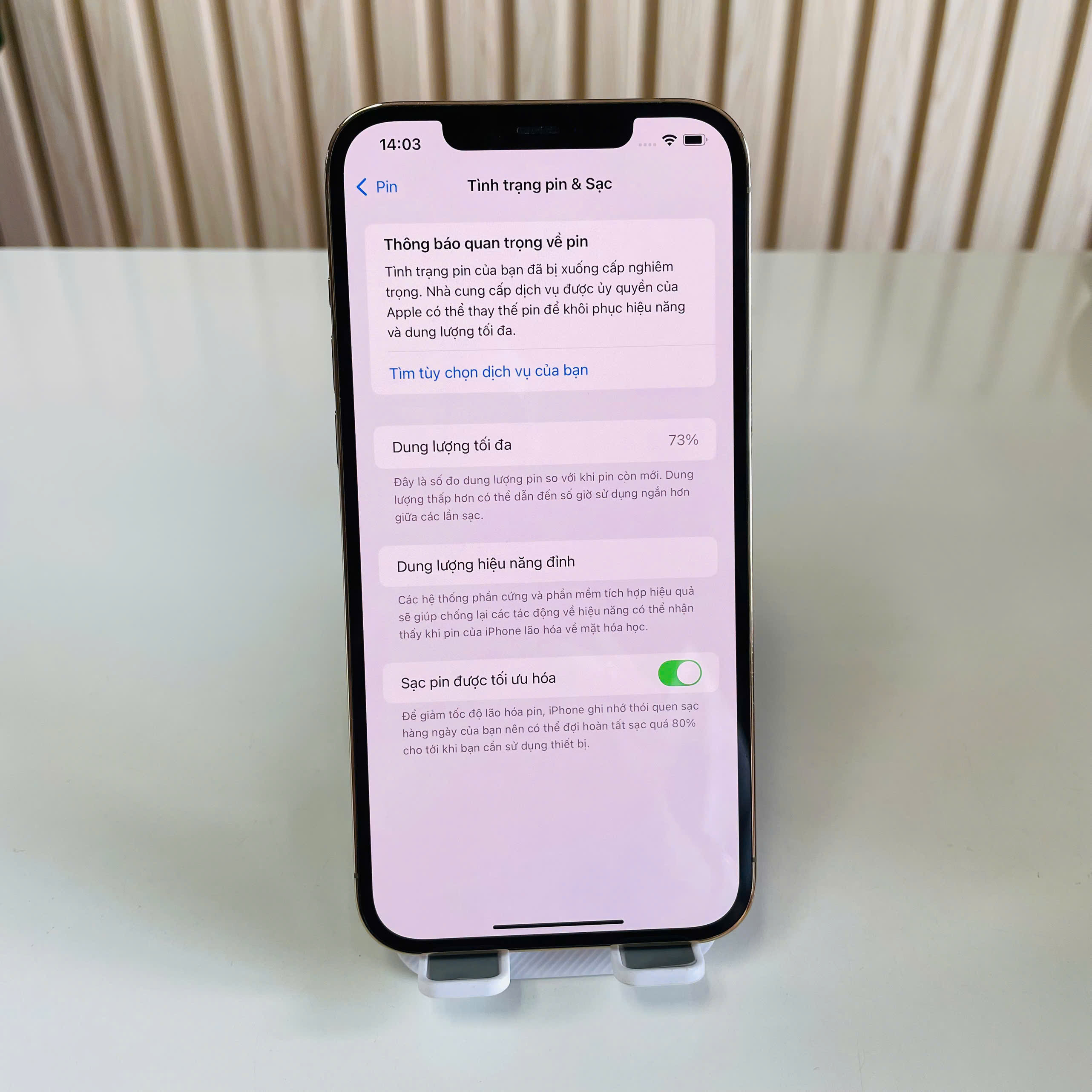 Iphone 12 Pro Max Việt Nam 128GB Gold Pin 73% Đẹp 98%