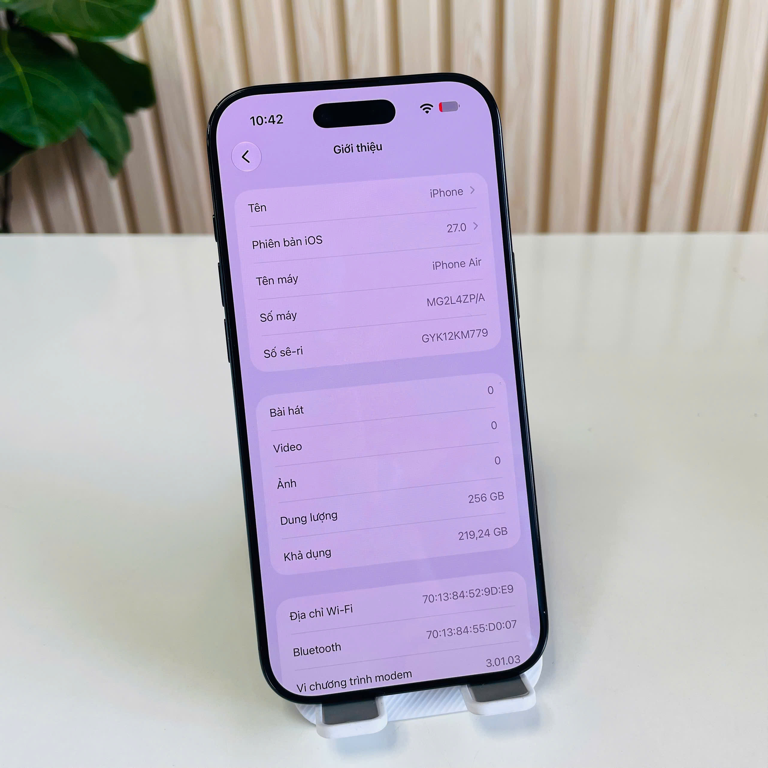 Iphone Air Việt Nam 256GB đen Pin 100% Đẹp 99% Fullbox