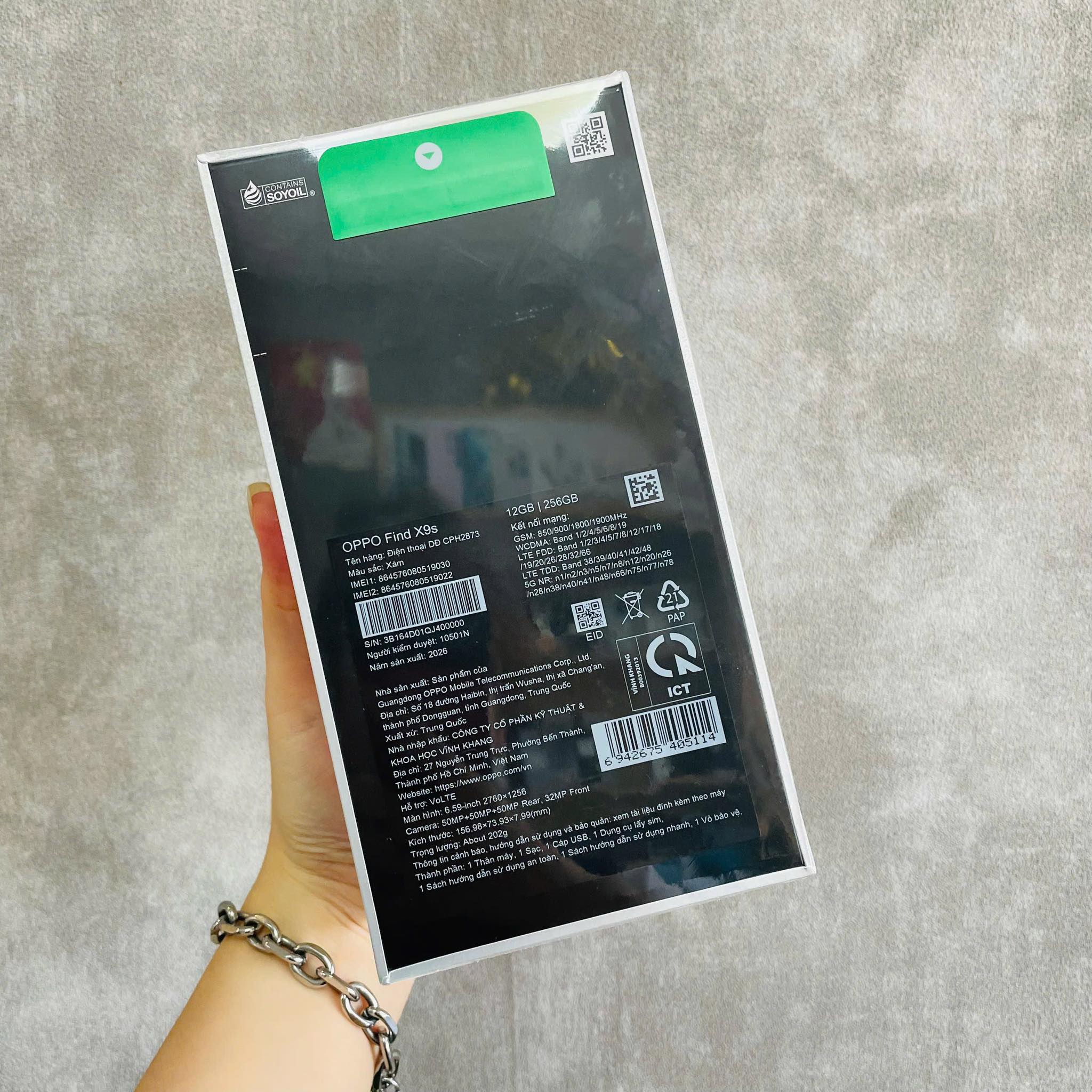 Oppo Find X9S Chính Hãng 12/256GB Xám New Seal Fullbox