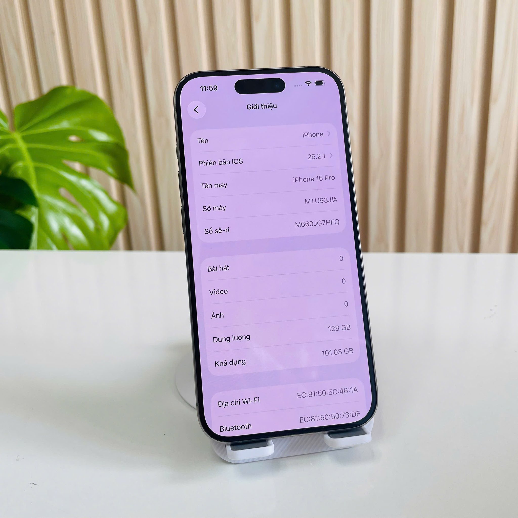 Iphone 15 Pro Quốc Tế 128GB Titan Đẹp 98+ Pin 86%