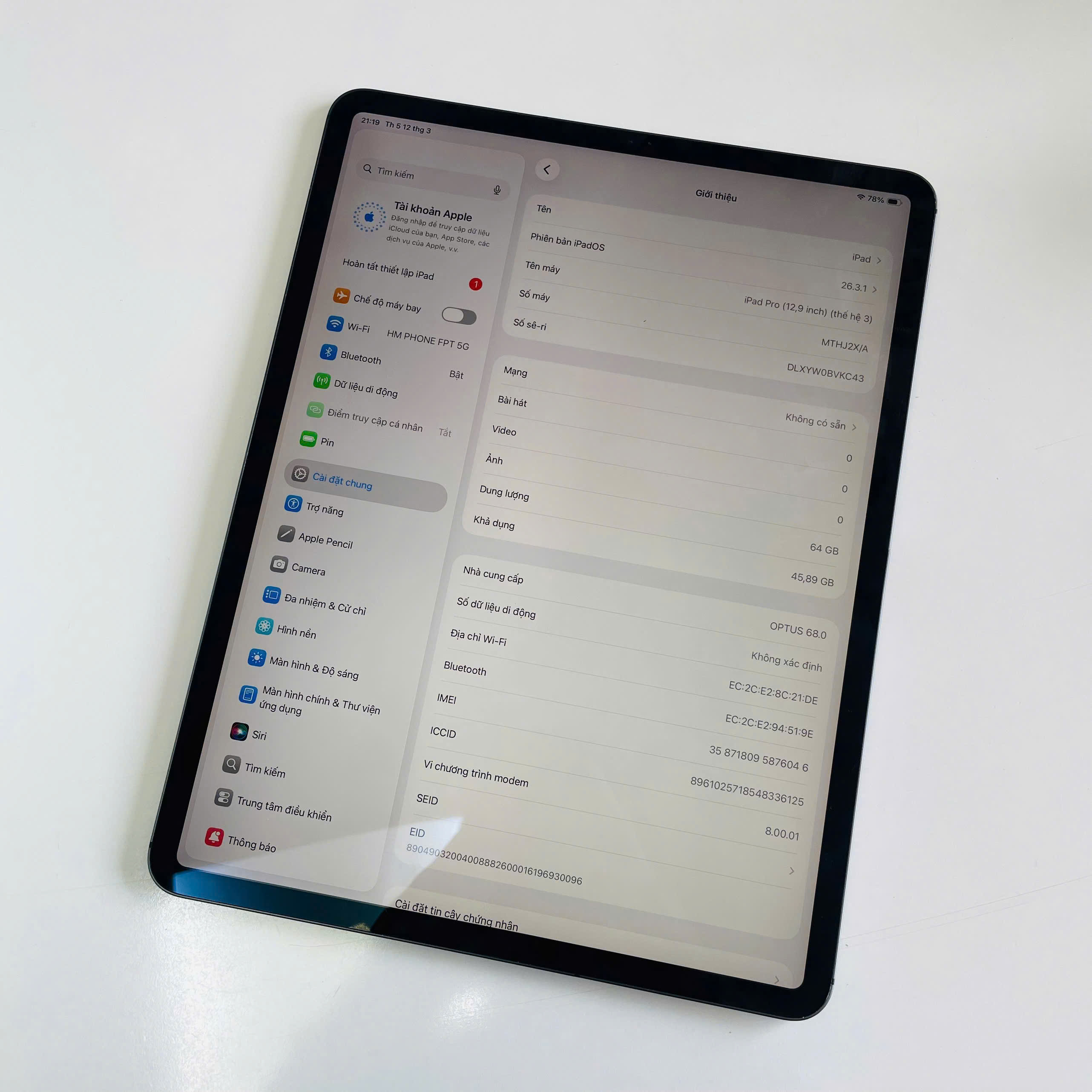 📱 iPad Pro 11‑inch (2018) - 64GB - Màu Đen - Pin 93%