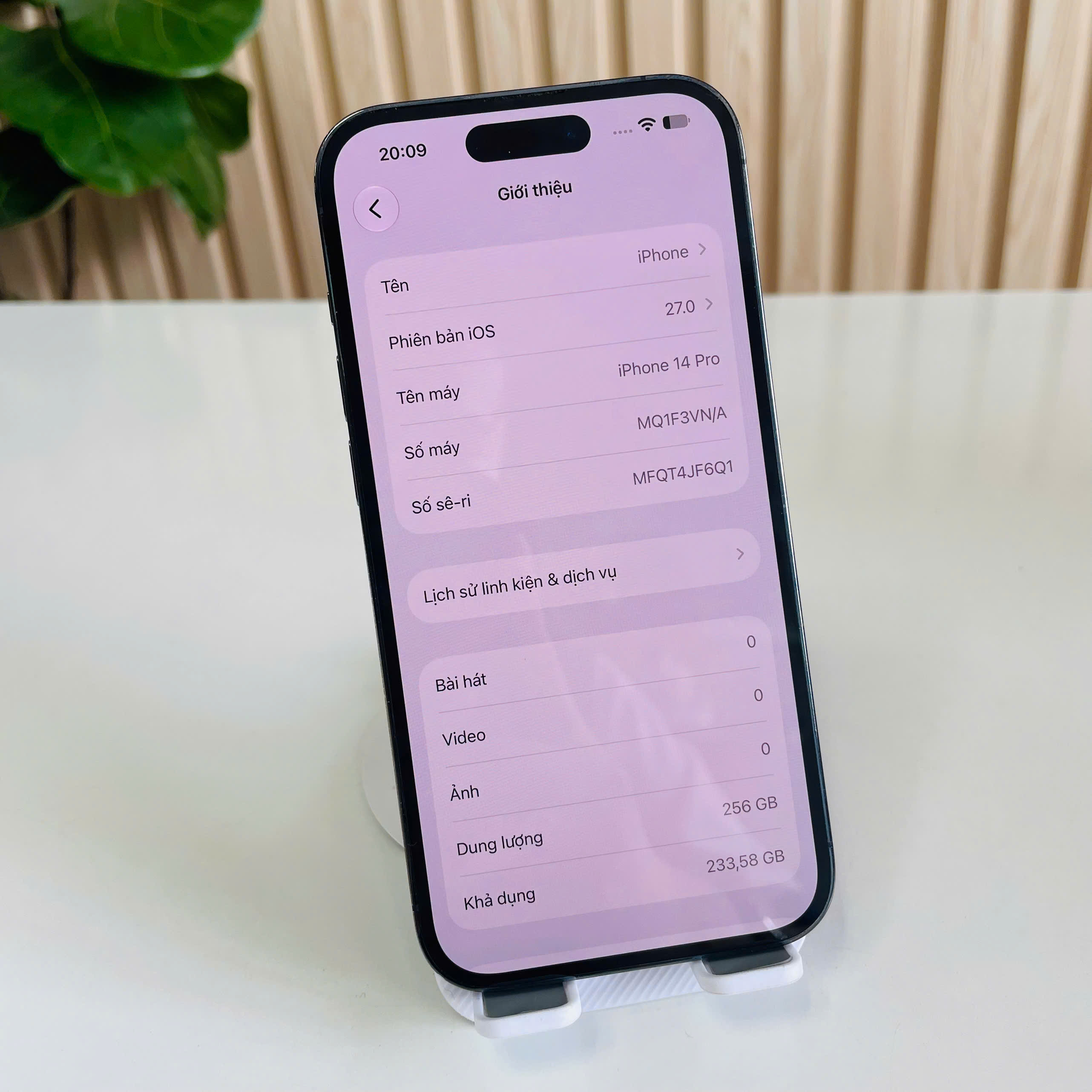 🔥 IPHONE 14 PRO 5G VIỆT NAM – 256GB – PIN 73% PT 🔥Màu Tím Đẹp 98% Kèm Sạc 35W