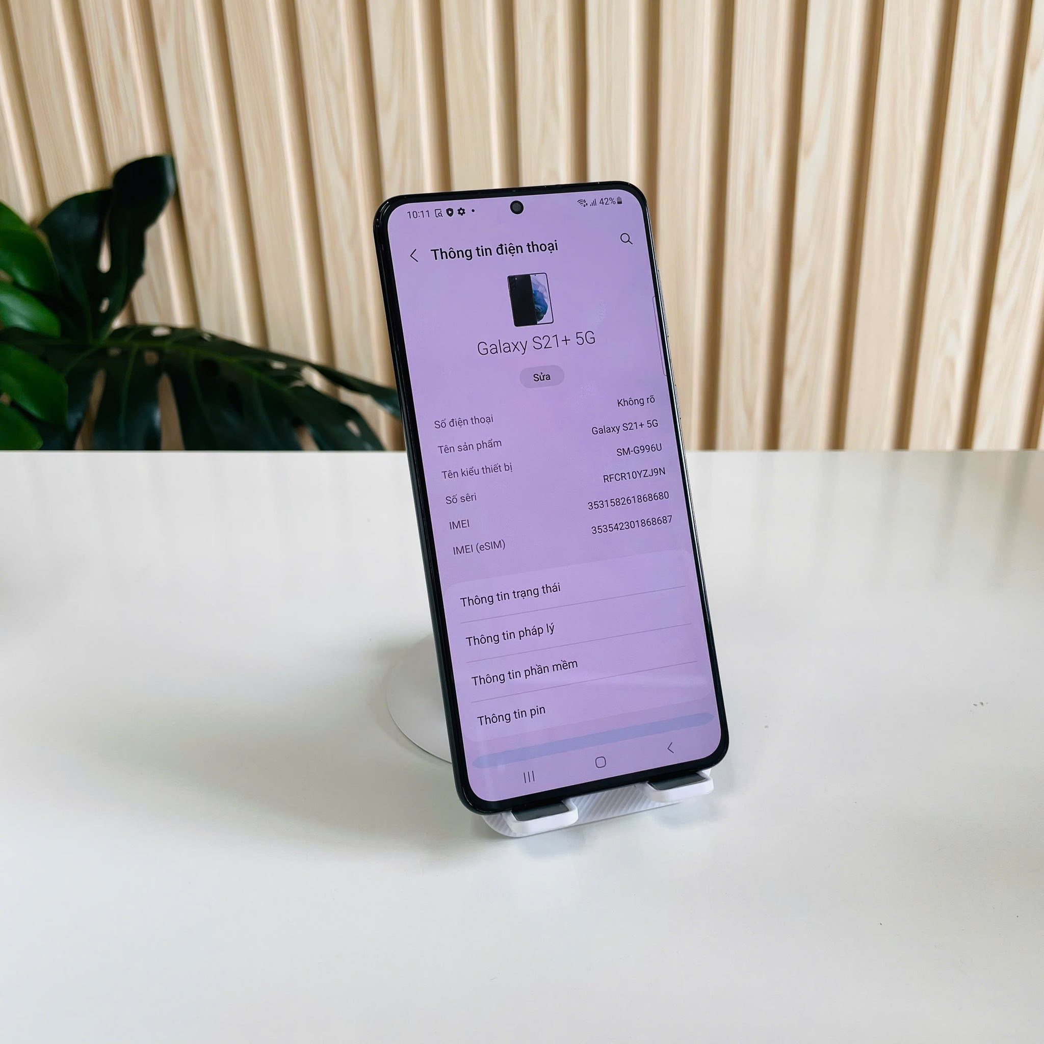 SAMSUNG GALAXY S21 PLUS 5G – BẢN 8/128GB Màu Đen Đẹp 98% Kèm Sạc 30W