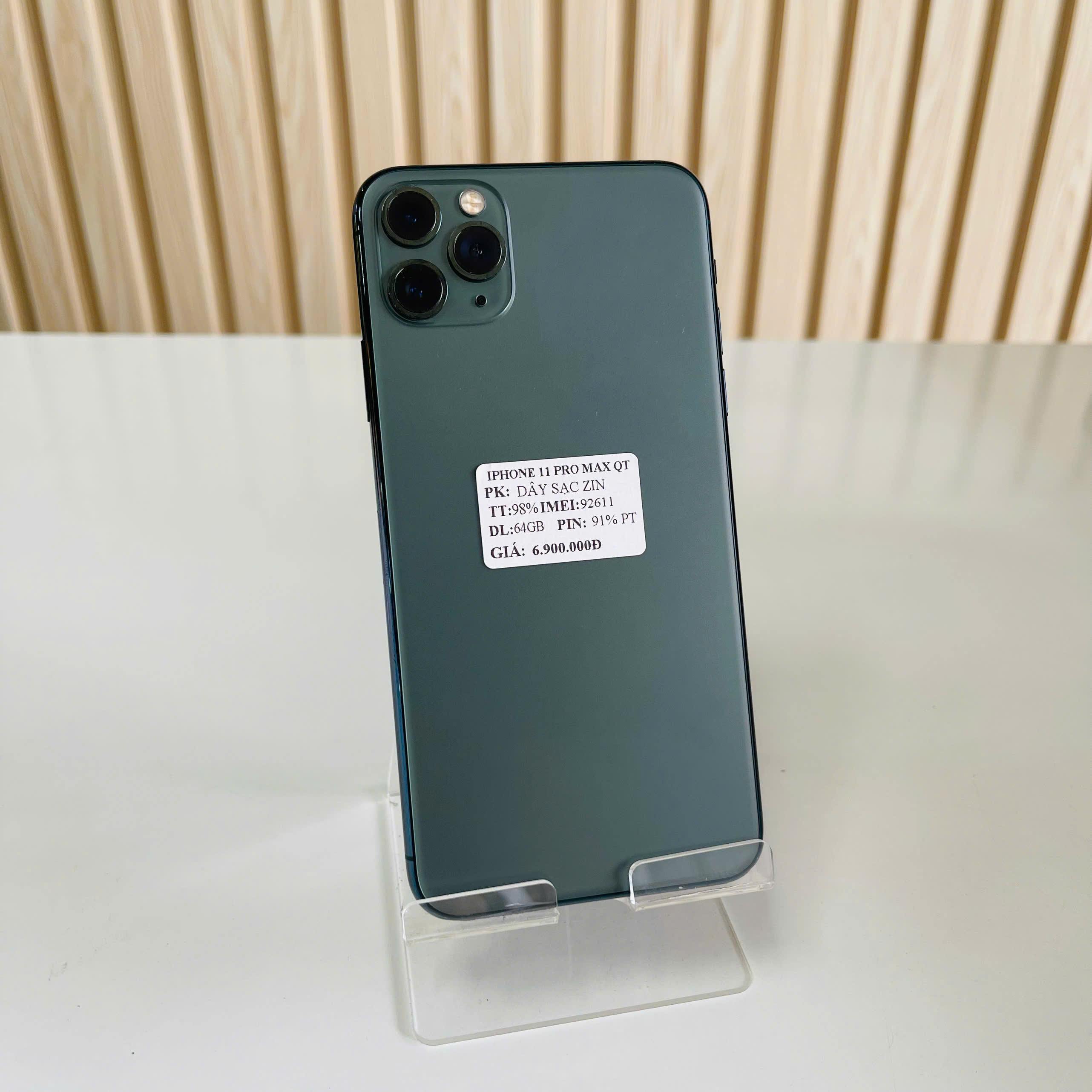 iPhone 11 Pro Max Quốc Tế ( LLA ) 64GB- Xanh rêu - Pin Thay