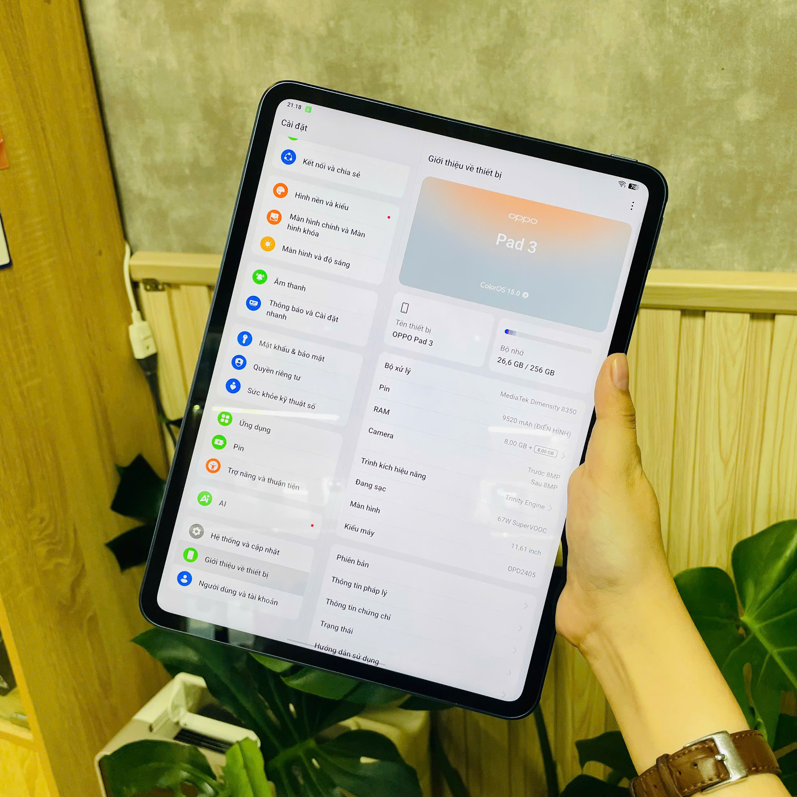 📱 Oppo Pad 3 Wifi- 8GB/256GB Màu Xanh Đẹp 98+ Fullbox