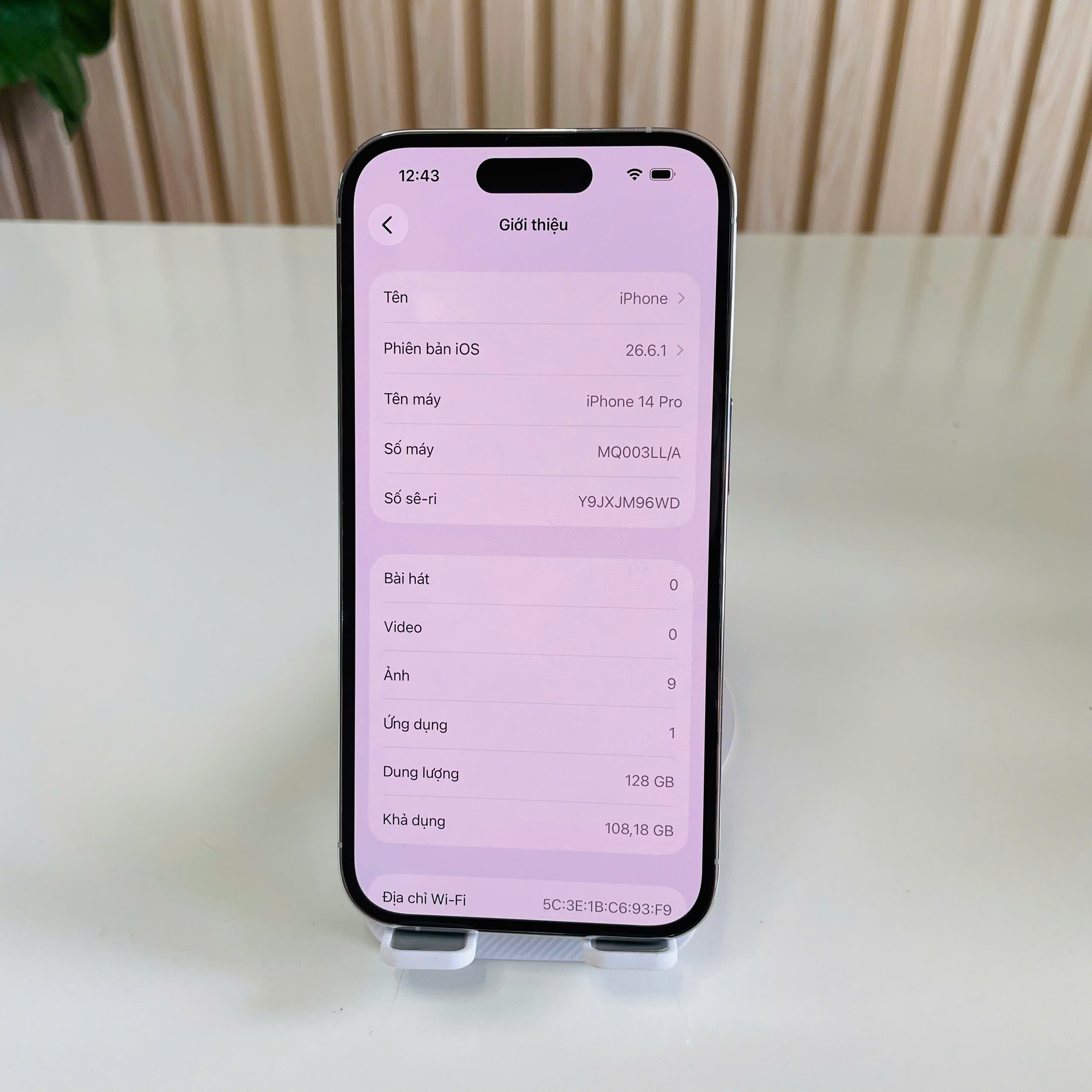 🔥 iPHONE 14 PRO 5G QUỐC TẾ 128GB Pin Thay 100% Màu Trắng Đẹp 98% Kèm sạc 30W